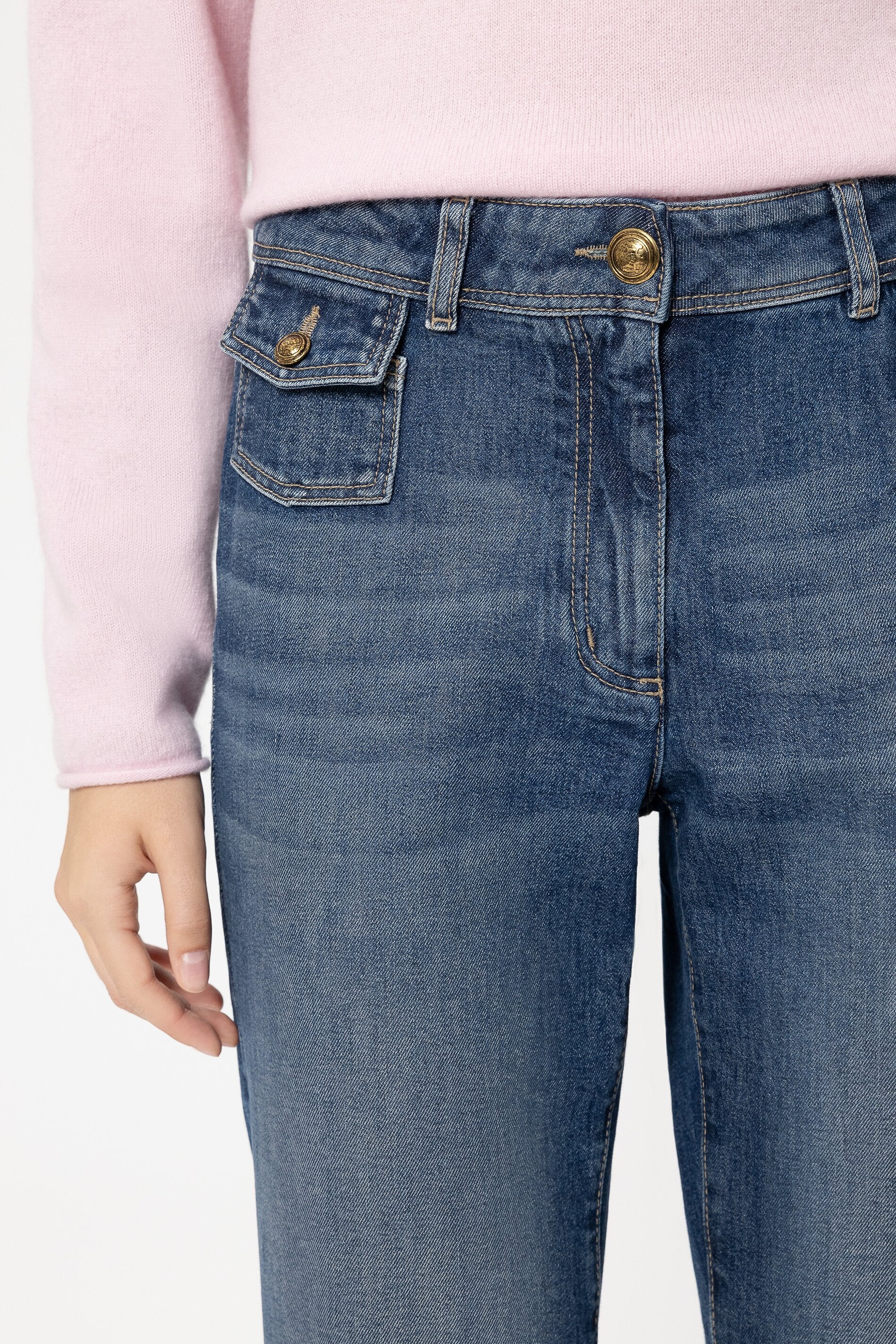 Authentic-Straightleg-Denim - dark denim blue - mit offenem Saum - Image 4