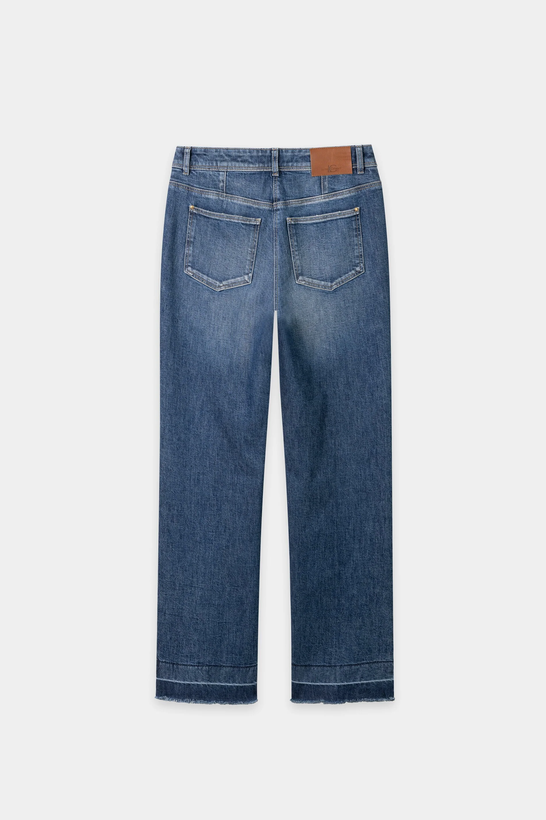 Authentic-Straightleg-Denim - dark denim blue - mit offenem Saum - Image 6