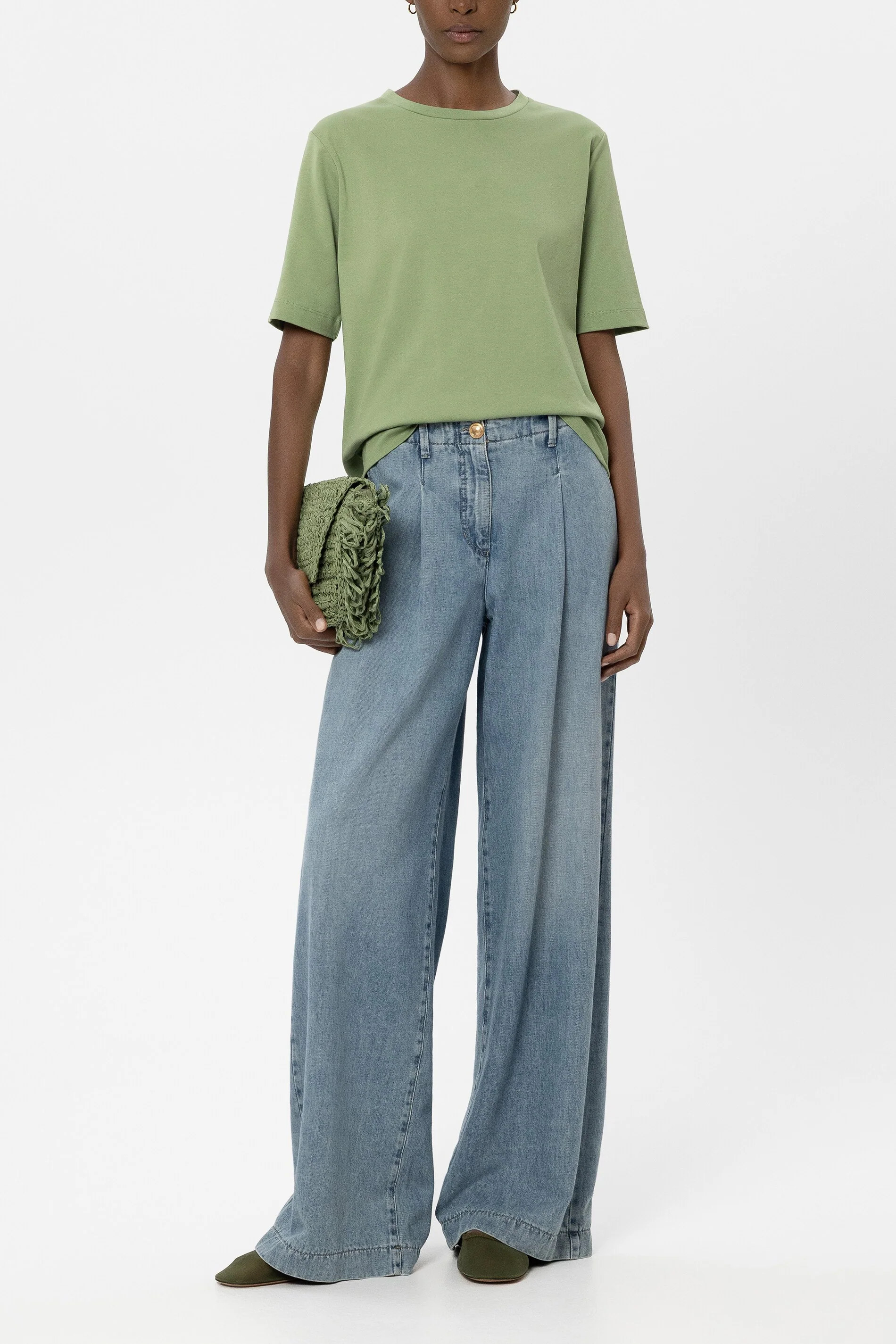 Basic-T-Shirt - moss green - Standard