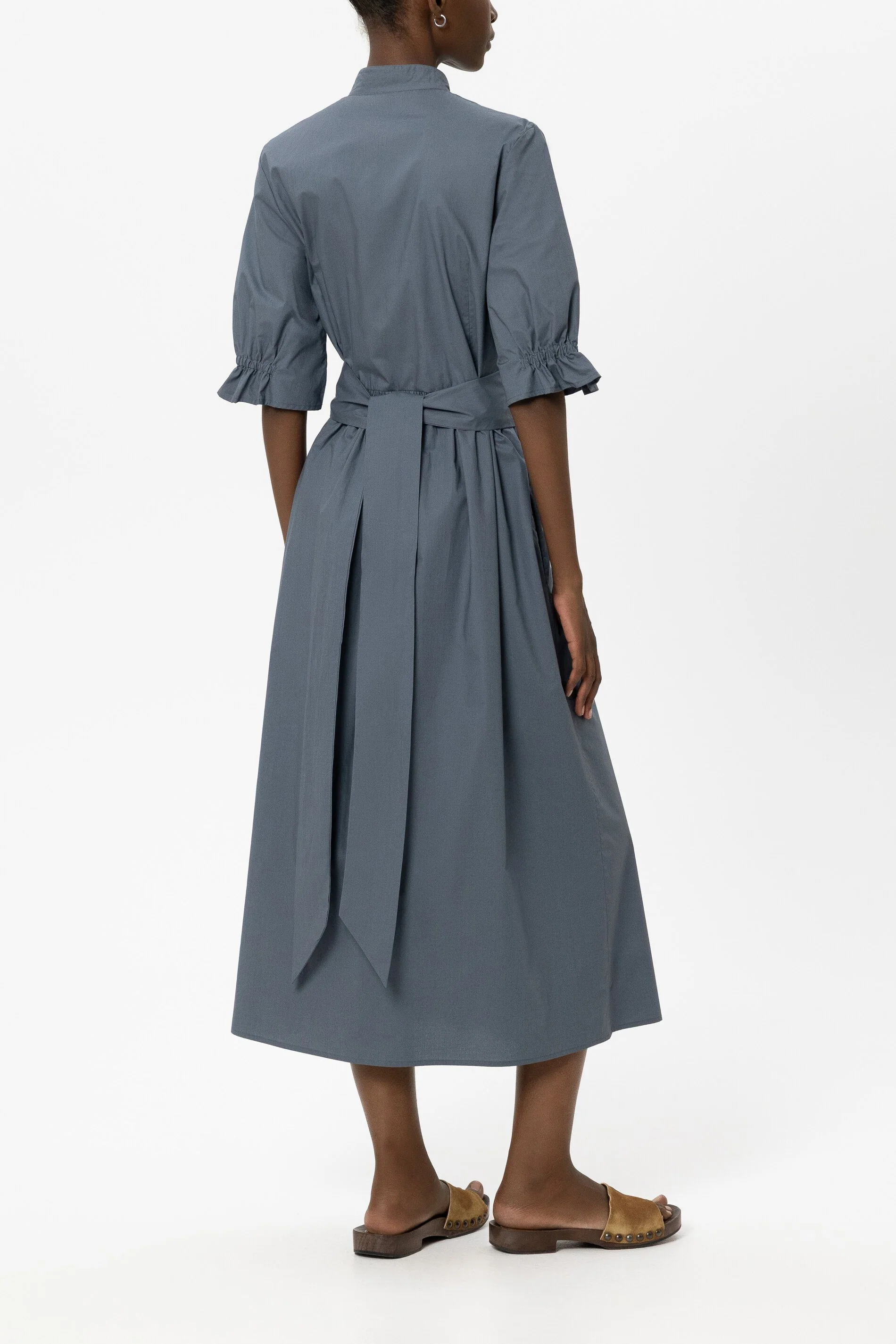 Baumwoll-Hemdblusenkleid - tinted blue - Standard - Image 3