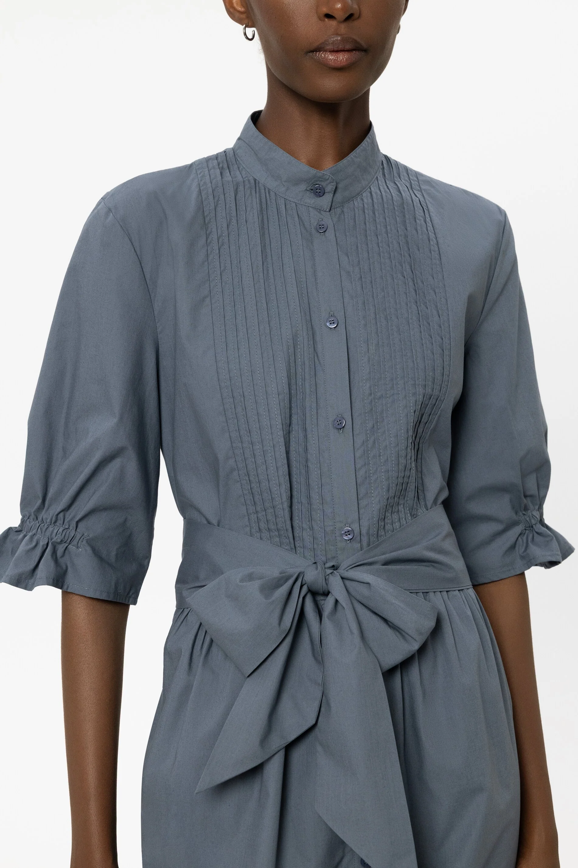 Baumwoll-Hemdblusenkleid - tinted blue - Standard - Image 4