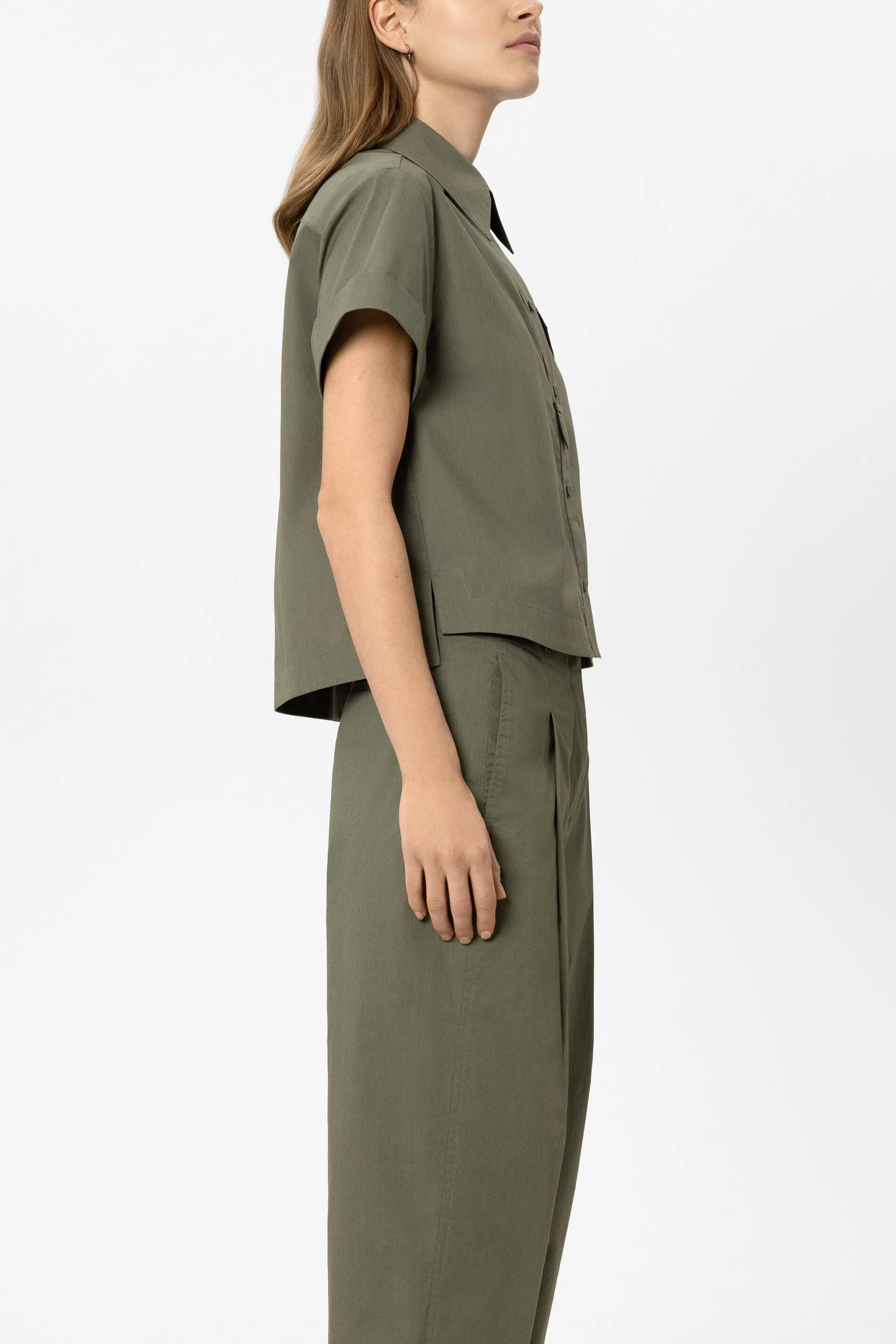 Baumwoll-Kurzarm-Hemd - khaki - Standard - Image 2