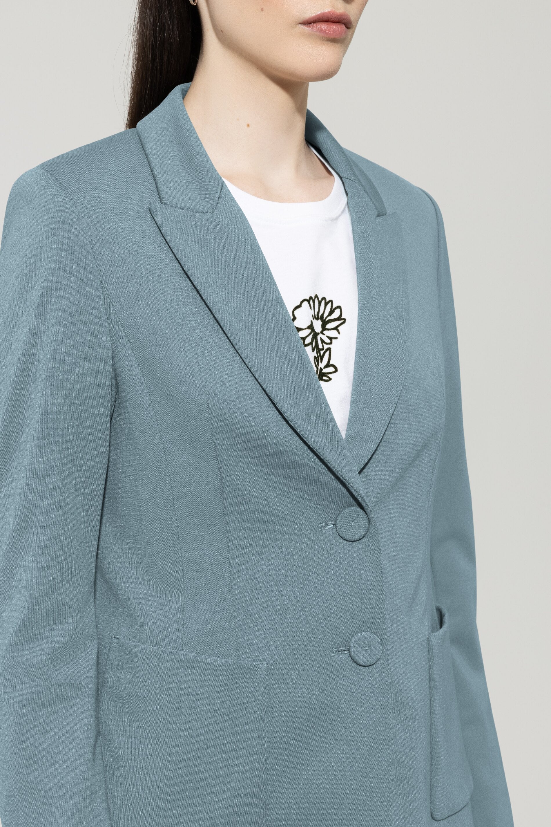 Blazer aus Punto-Milano - greyish blue - Standard - Image 4