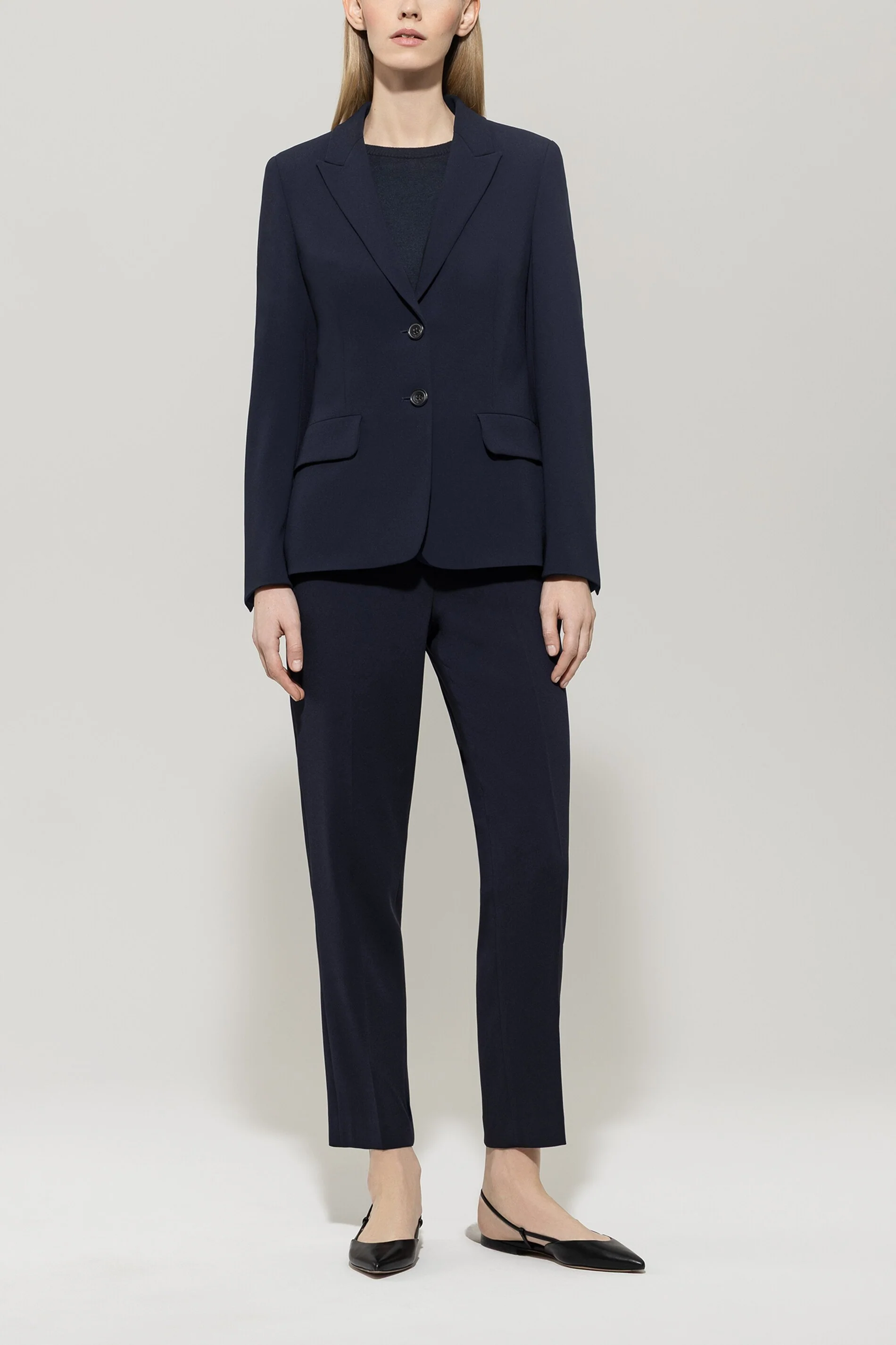 Blazer aus Techno-Sablé - dark navy - Standard