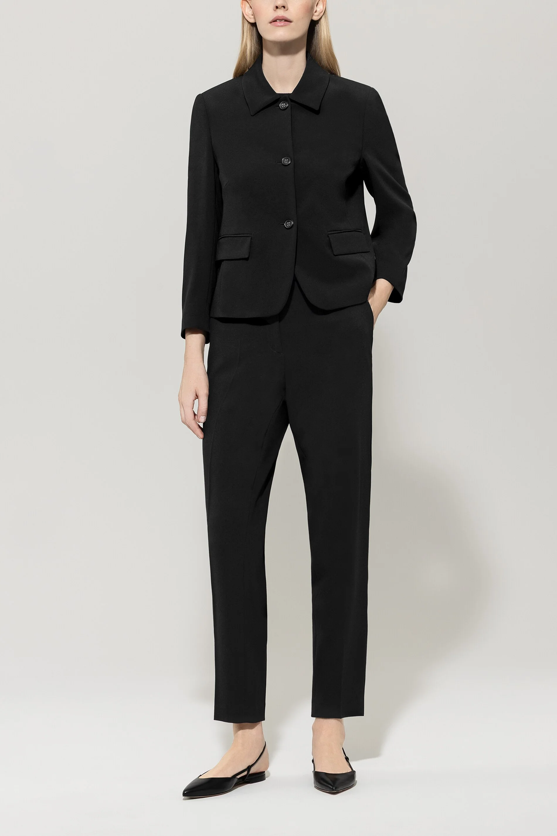 Blazer aus Techno-Sablé - deep black - Standard