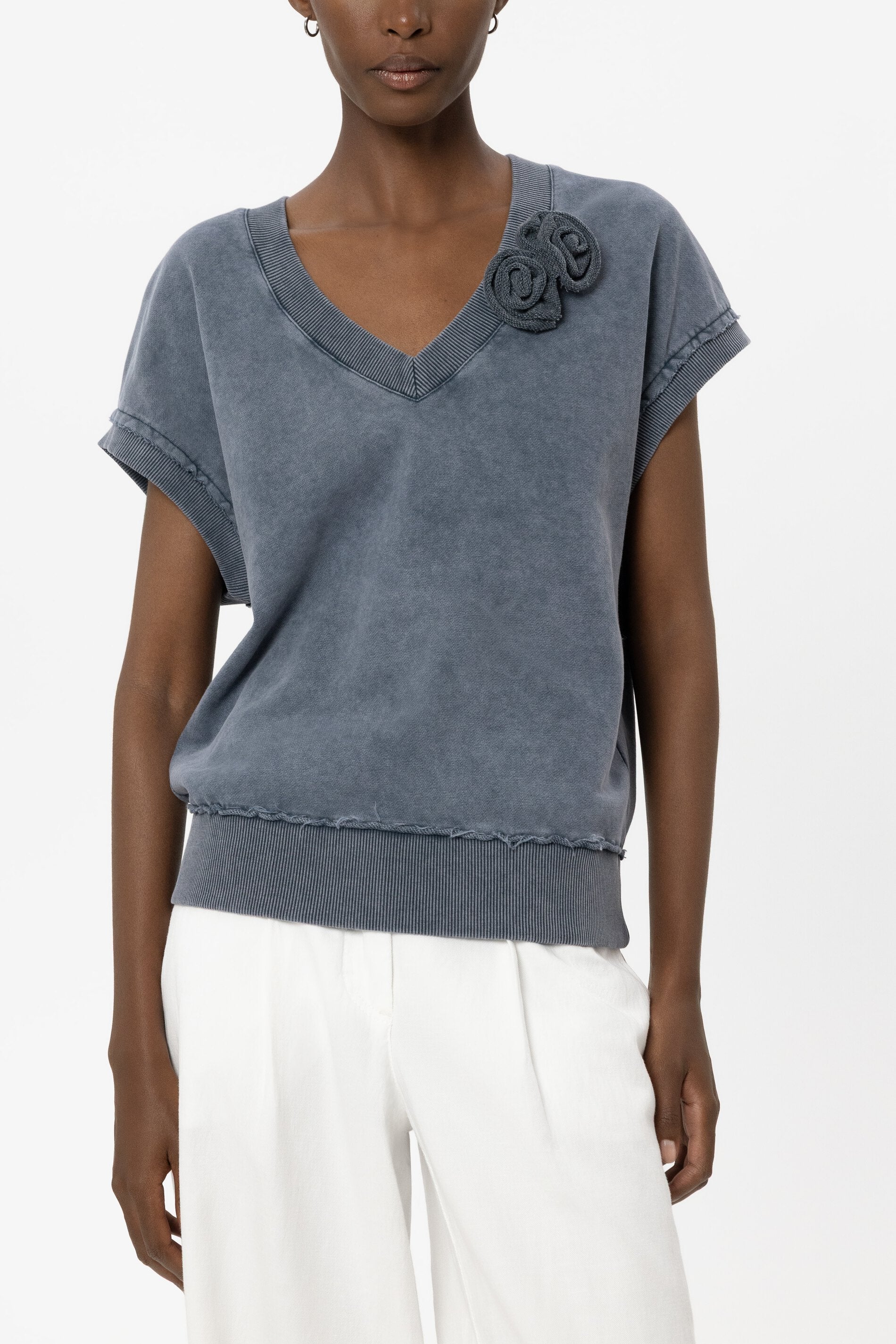 Blumen-Brosche - tinted blue - Standard