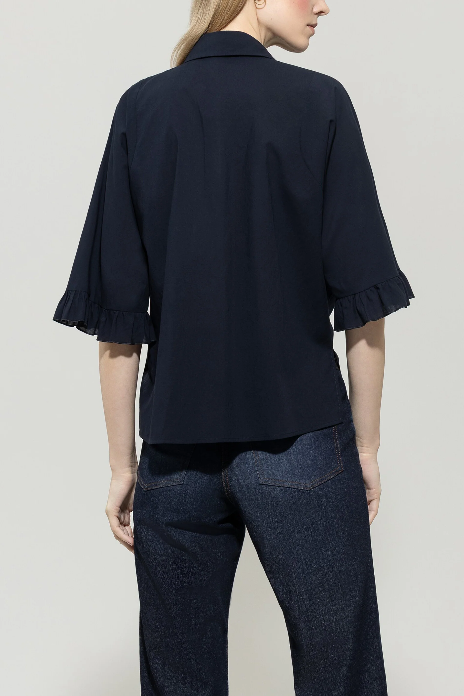 Bluse aus Baumwoll-Voile - dark blue - Standard - Image 3