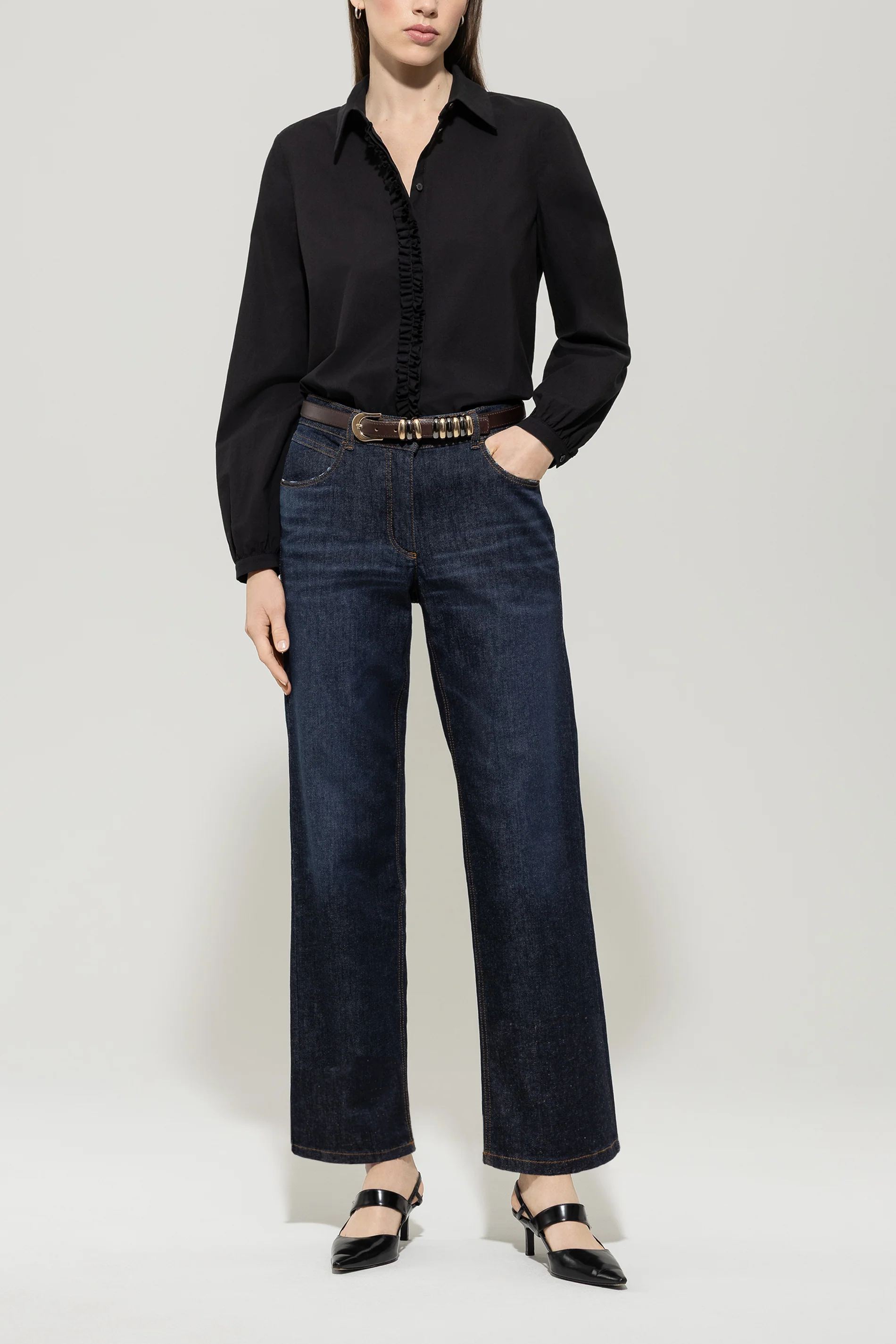 Bluse aus Baumwoll-Voile - deep black - Standard