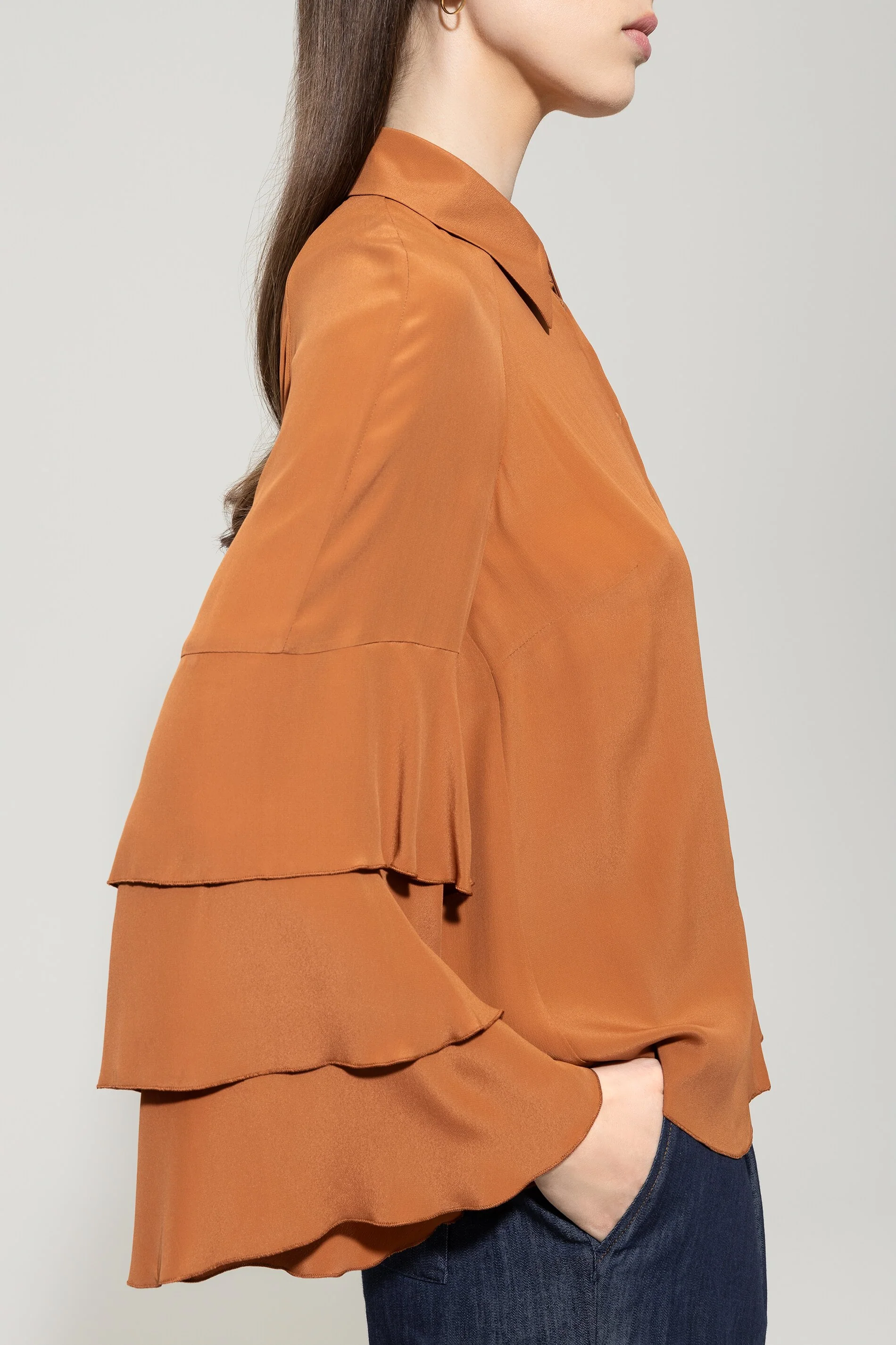 Bluse aus Seiden-Mix - cinnamon - Standard - Image 4