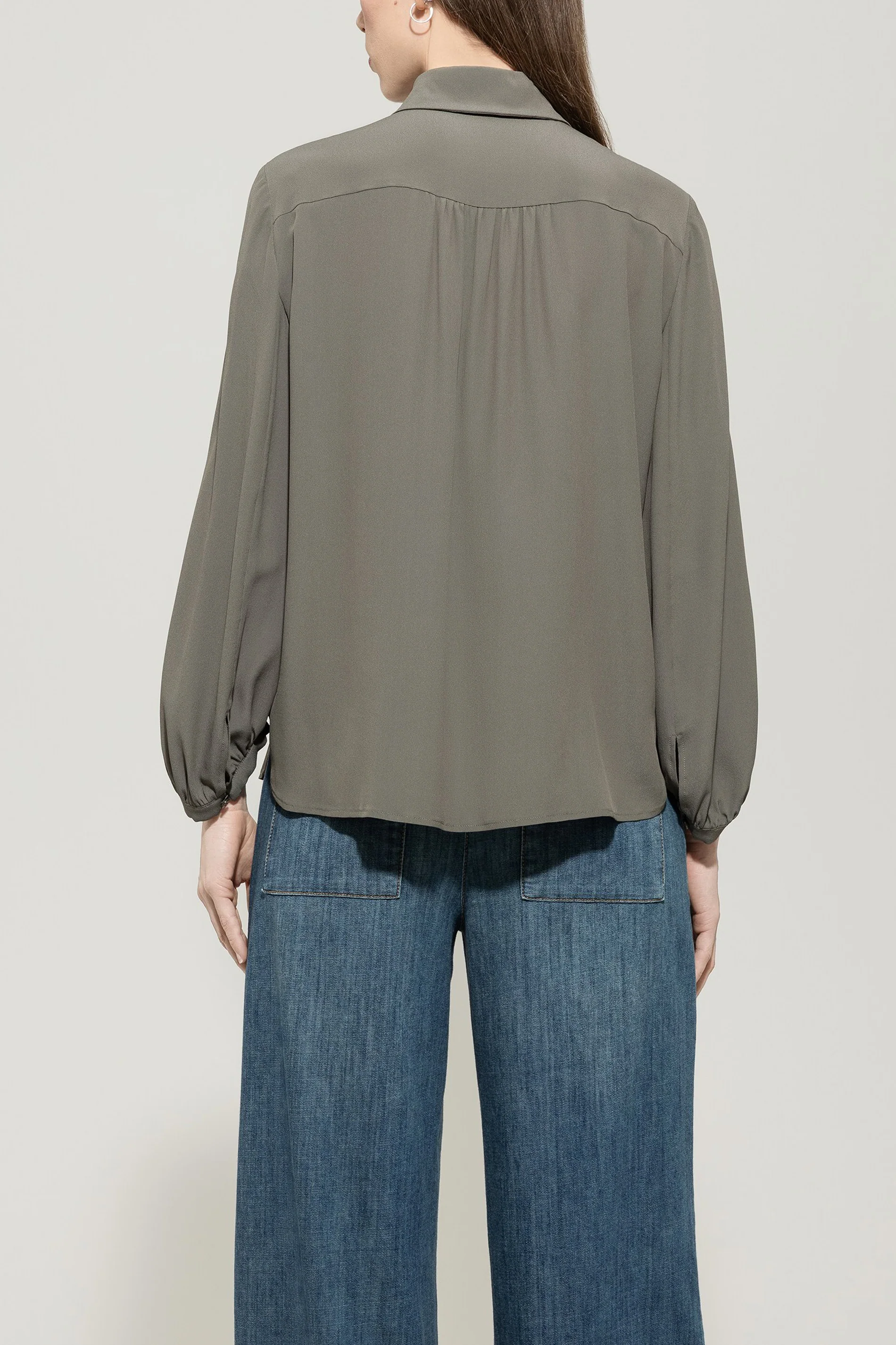 Bluse aus Seiden-Mix - cool khaki - Standard - Image 3