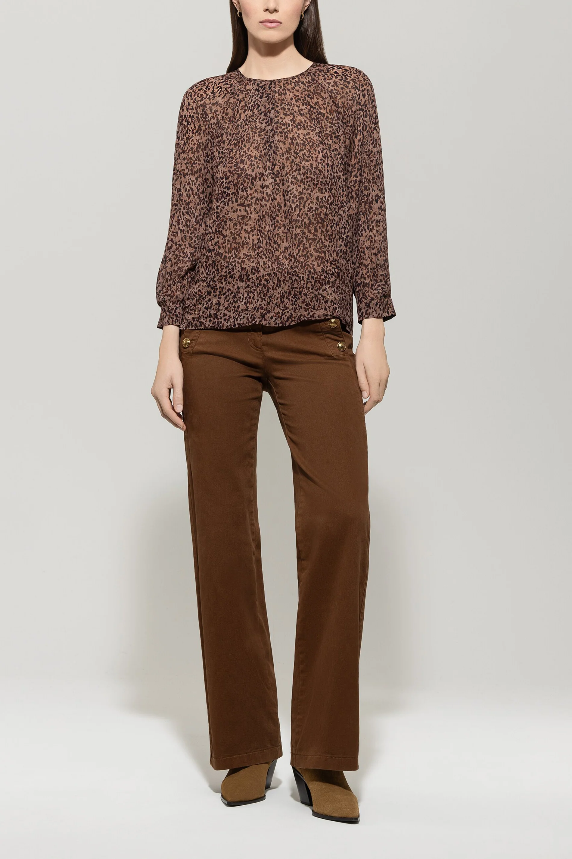 Bluse mit Animal-Print - multi - Standard