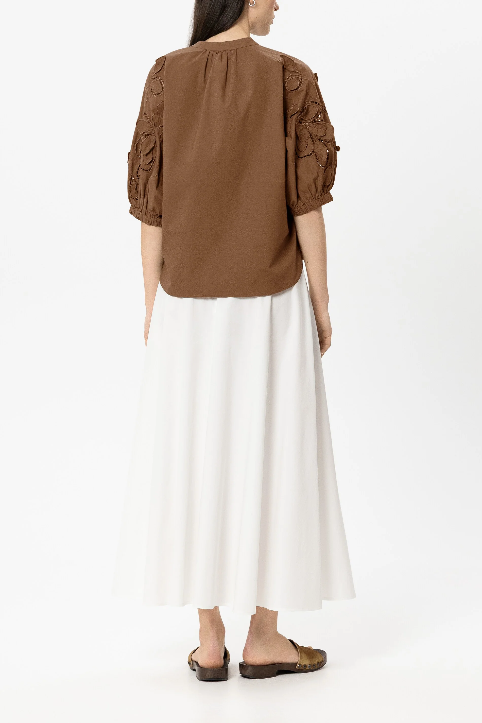 Bluse mit Lochstickerei - dark terracotta - Standard - Image 3