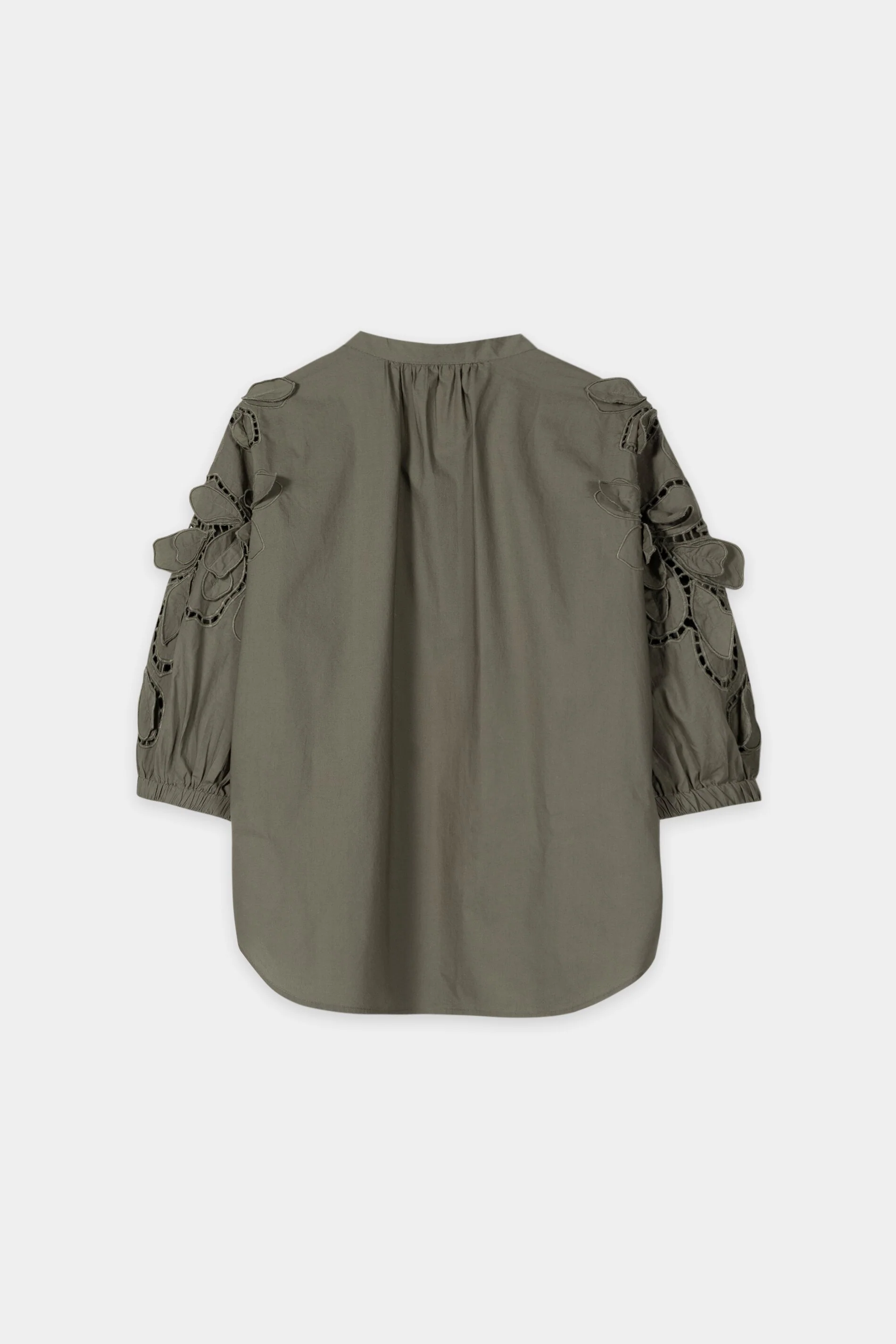 Bluse mit Lochstickerei - khaki - Standard - Image 6