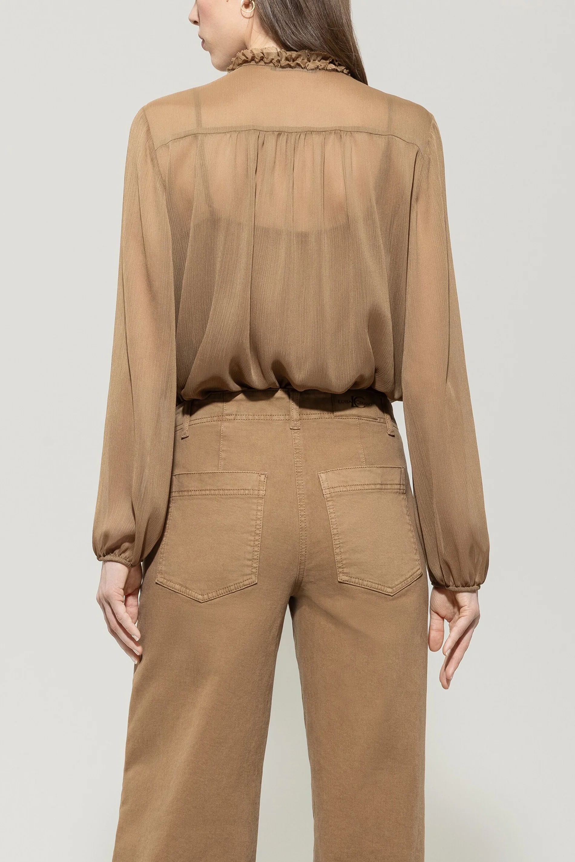 Bluse mit Rüschen-Details - hanf - mit Top - Image 3