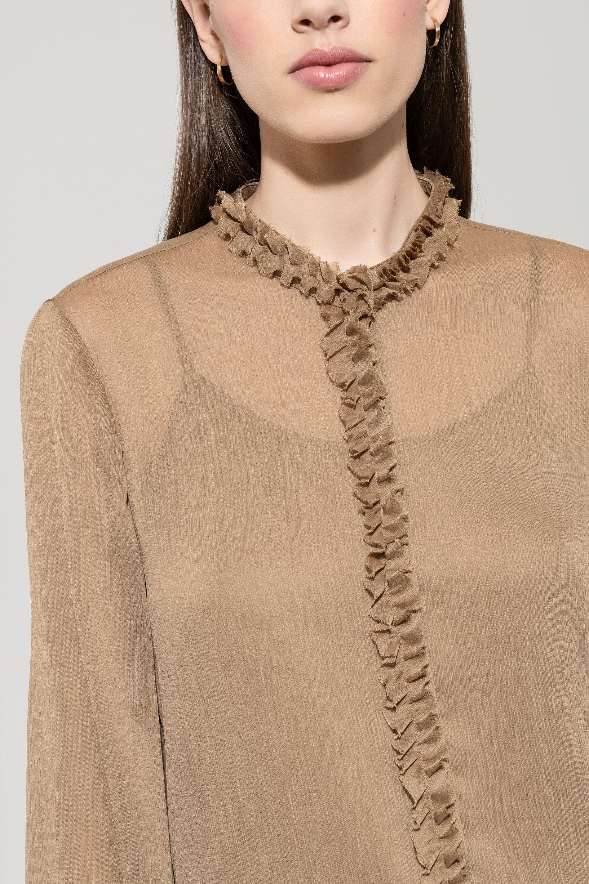 Bluse mit Rüschen-Details - hanf - mit Top - Image 4