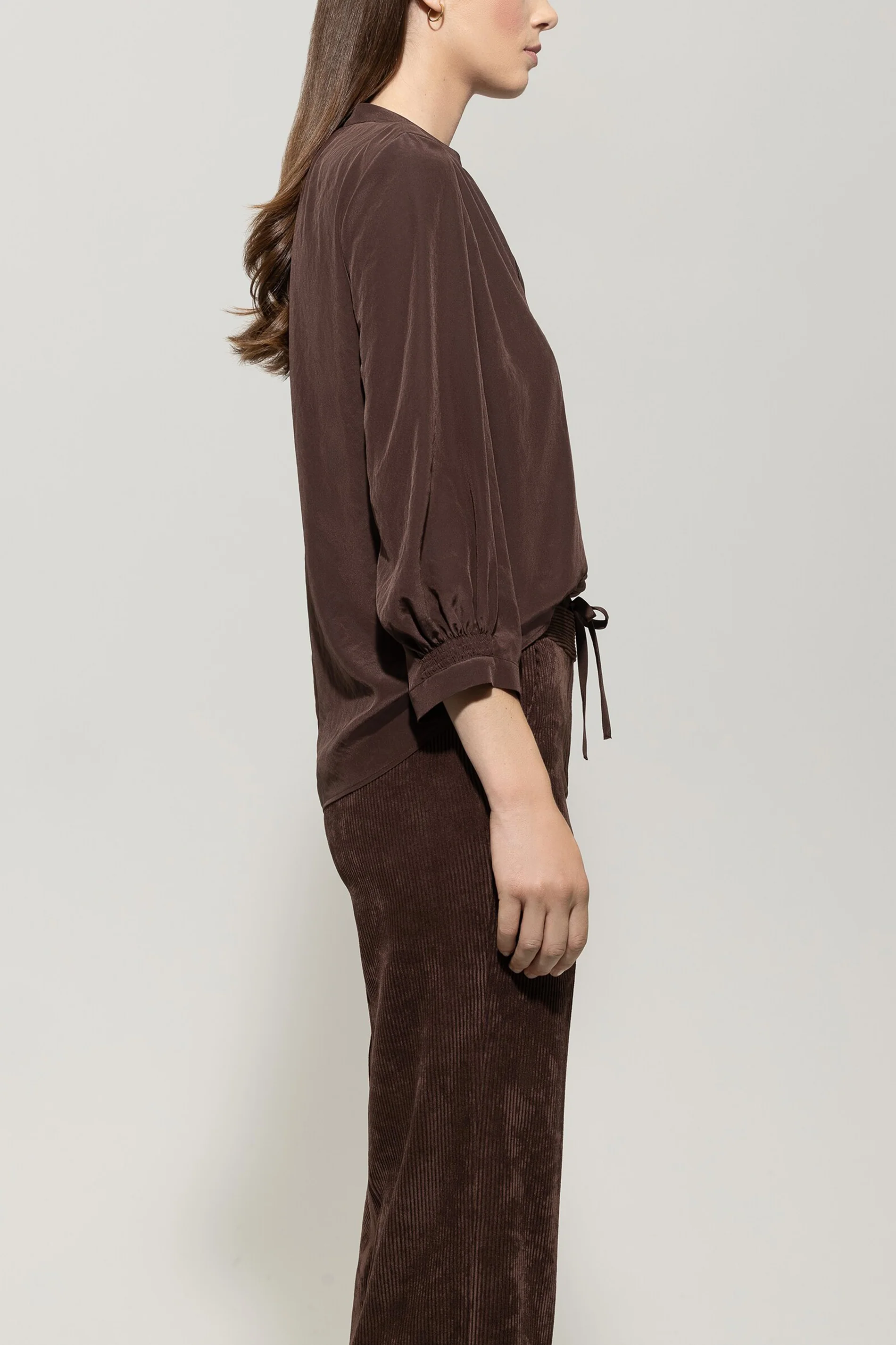 Bluse mit Smokdetail - espresso - Standard - Image 2