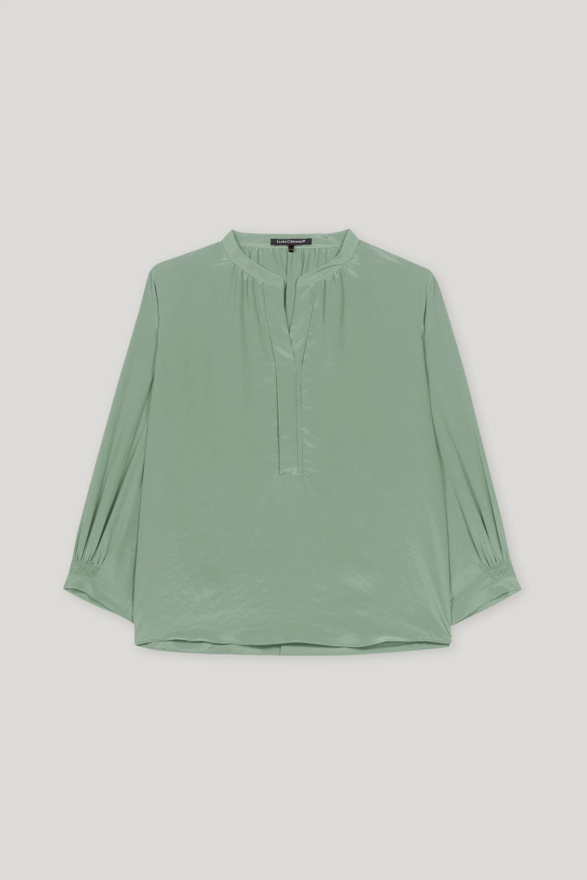 Bluse mit Smokdetail - salbei - Standard - Image 5