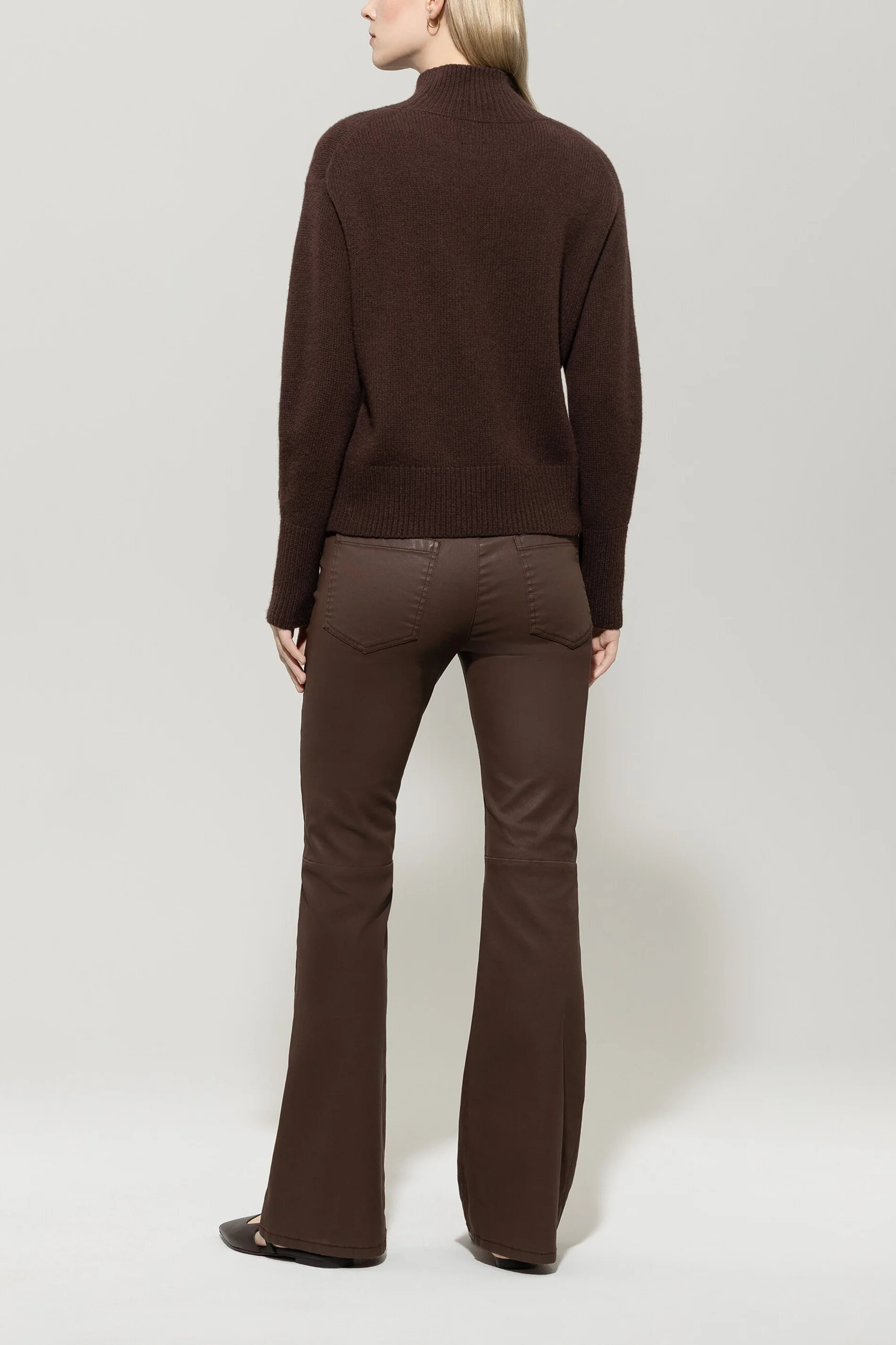 Flared-Pants in Leder-Optik - walnut - Standard - Image 3