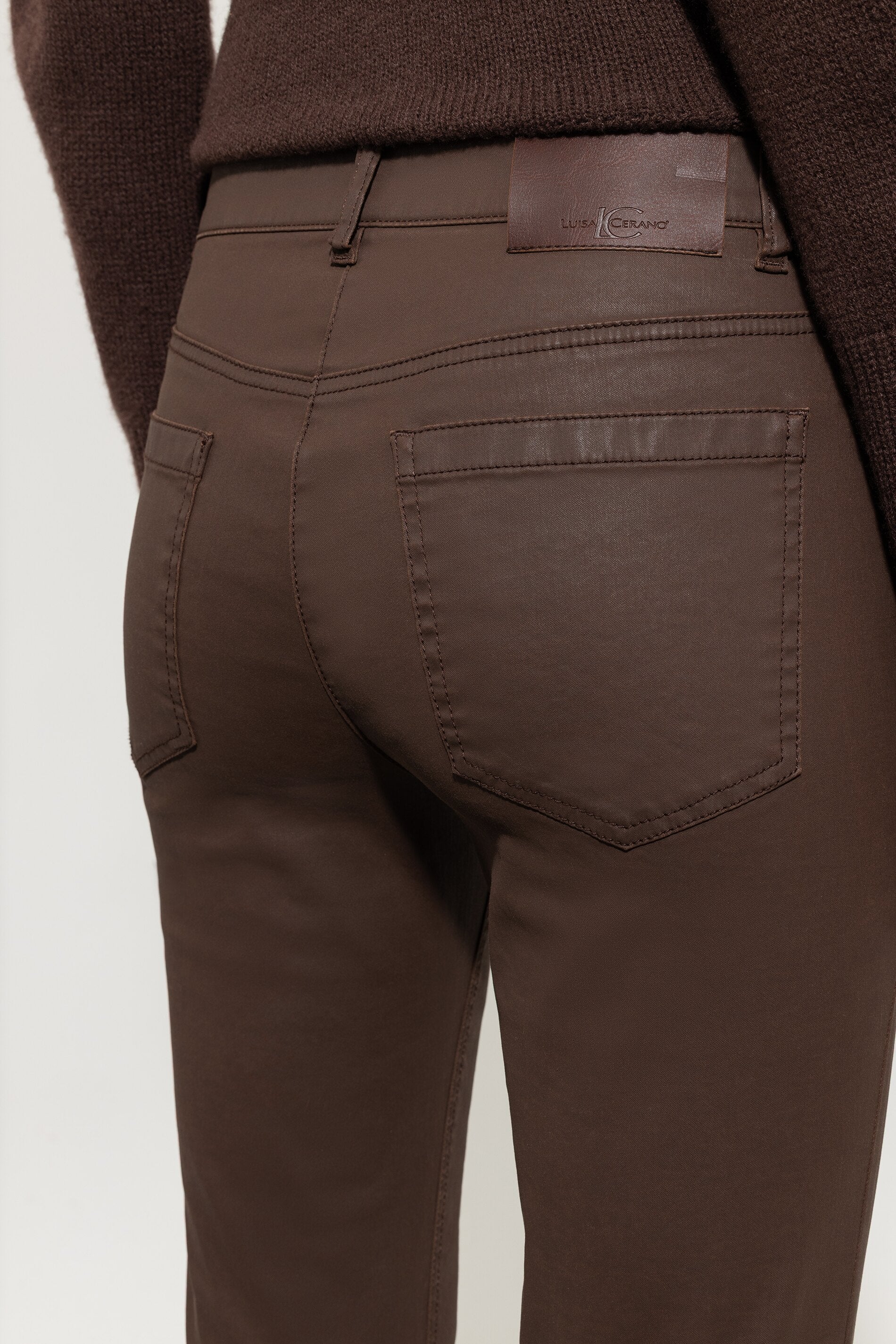 Flared-Pants in Leder-Optik - walnut - Standard - Image 4