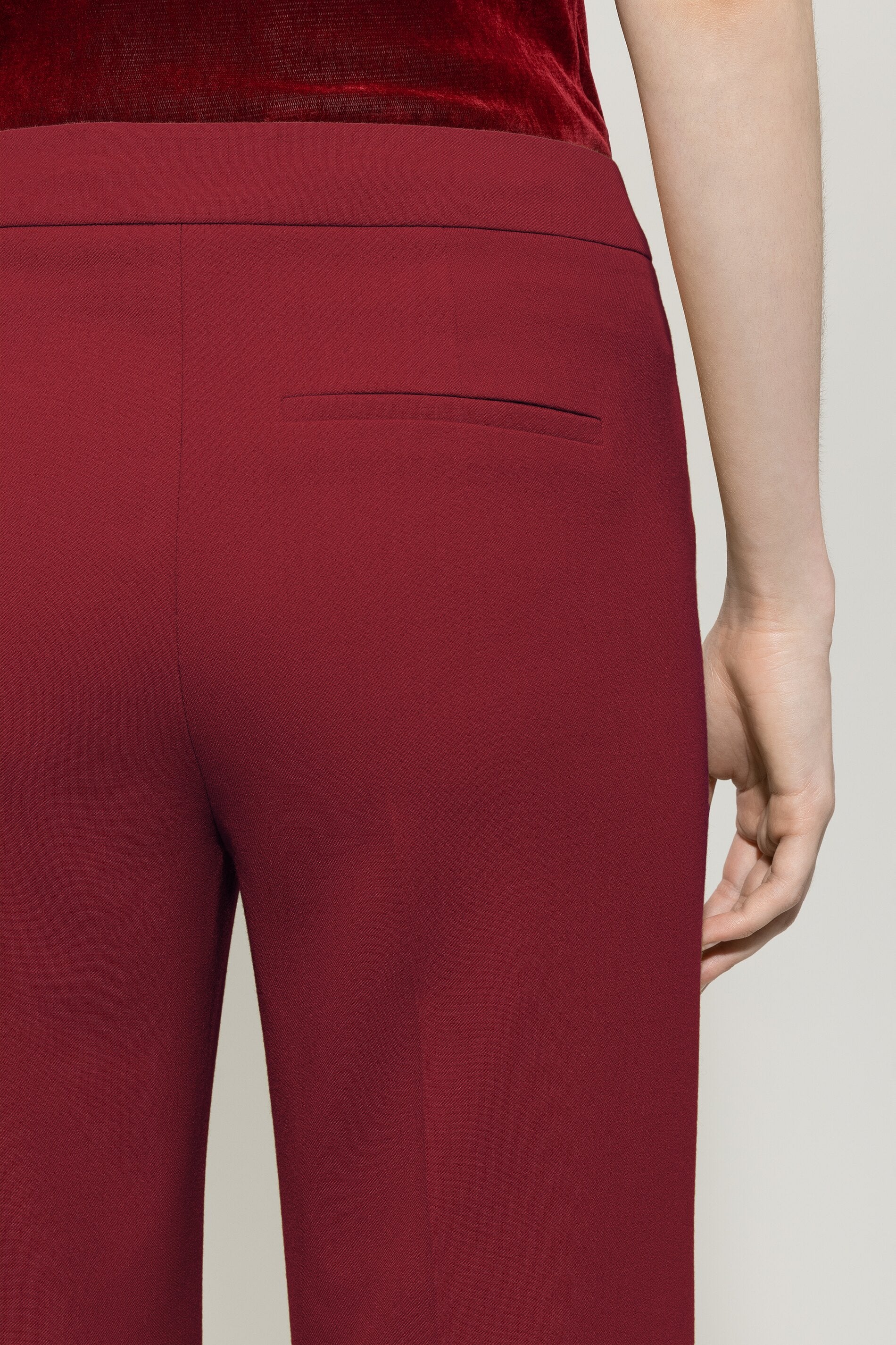 Bootcut sailor pants - berry red - with buttons - Image 4