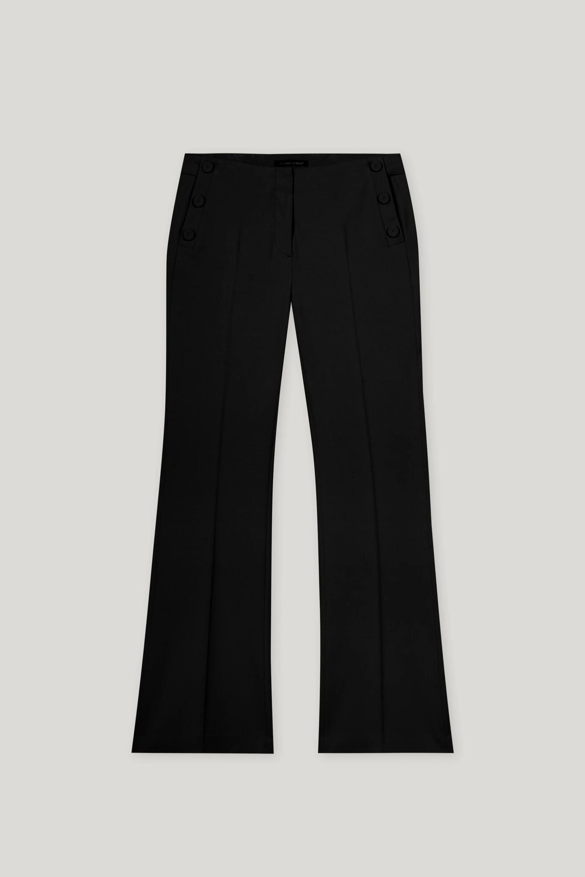 Bootcut sailor pants - deep black - with buttons - Image 5