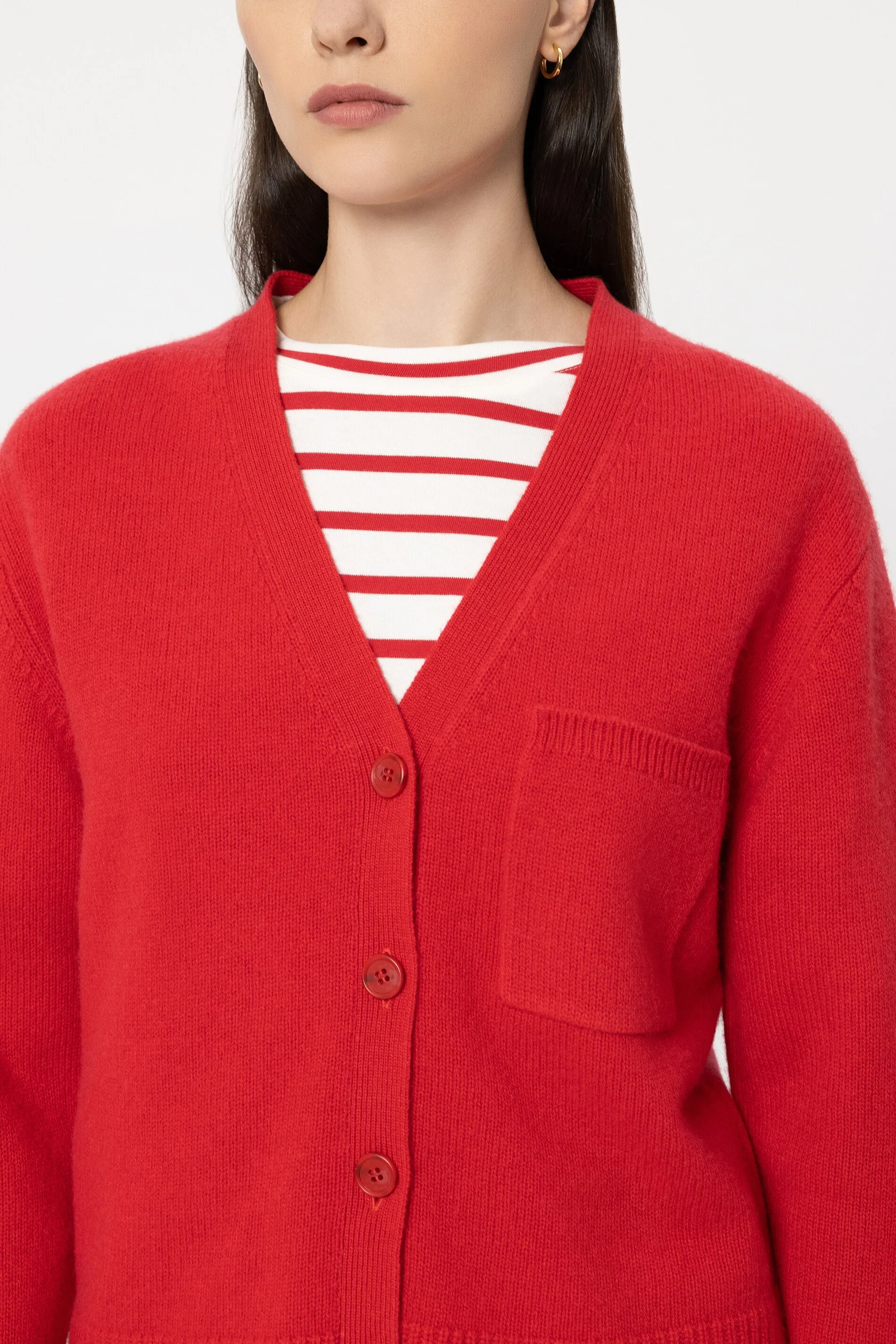Cardigan aus Kaschmir-Mix - cherry red - Standard - Image 4