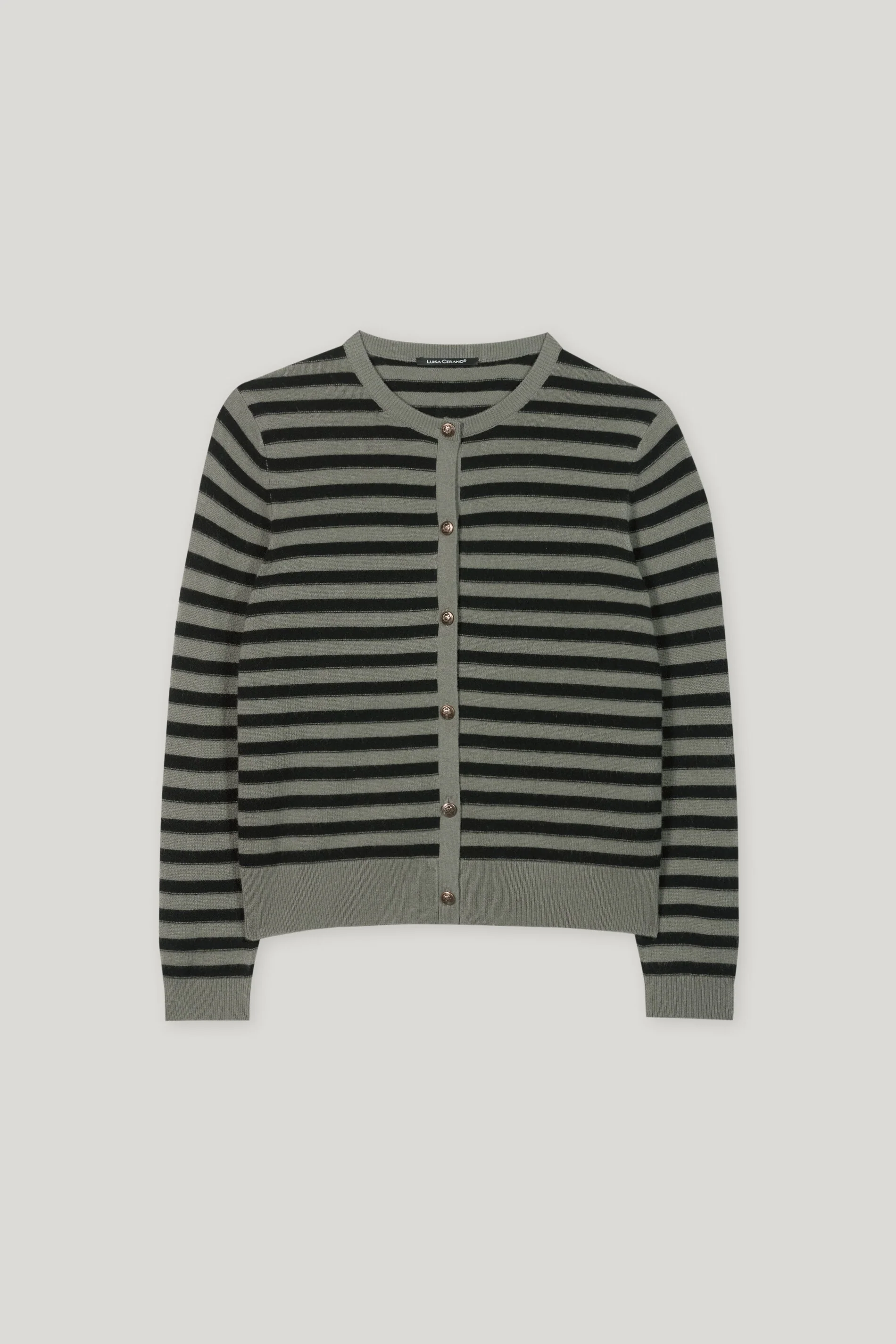 Cardigan aus Kaschmir-Mix - cool khaki / deep black - Standard - Image 5