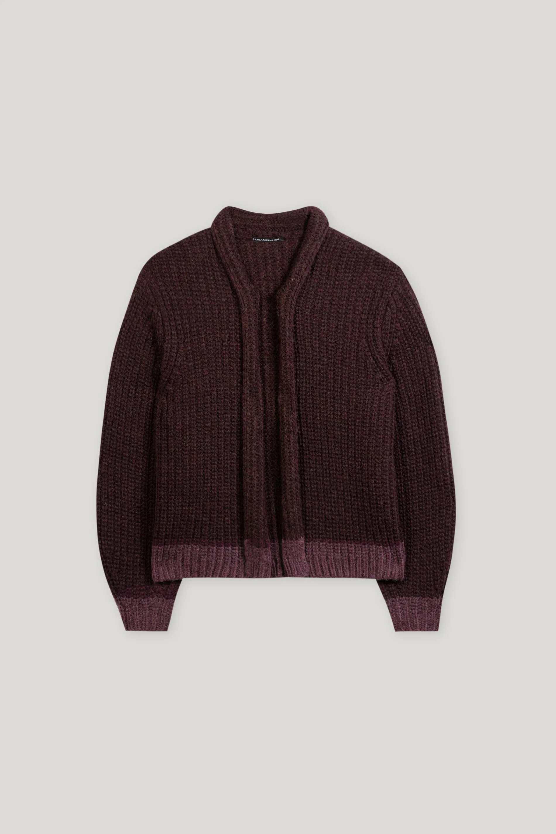 Cardigan mit Colour-Block - burgundy / heather - Standard - Image 5
