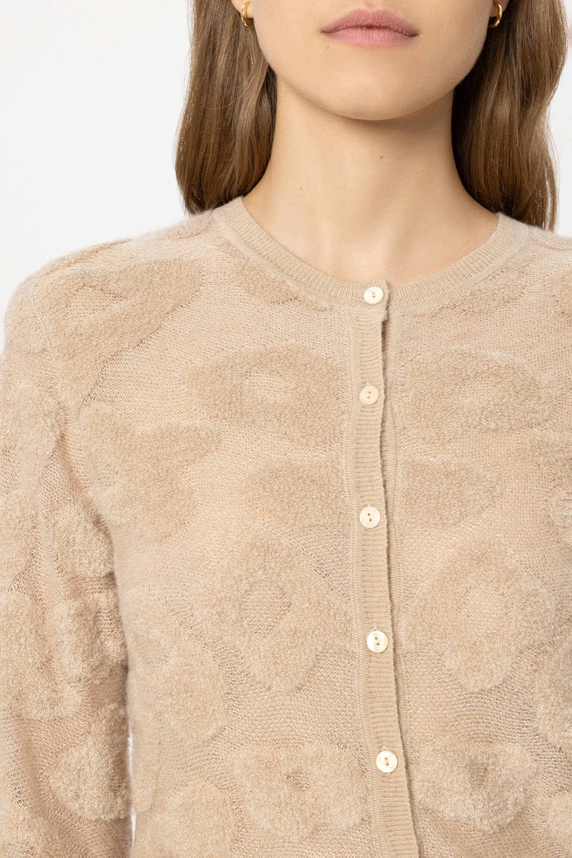 Cardigan mit Leo-Pattern - soft camel - Standard - Image 4