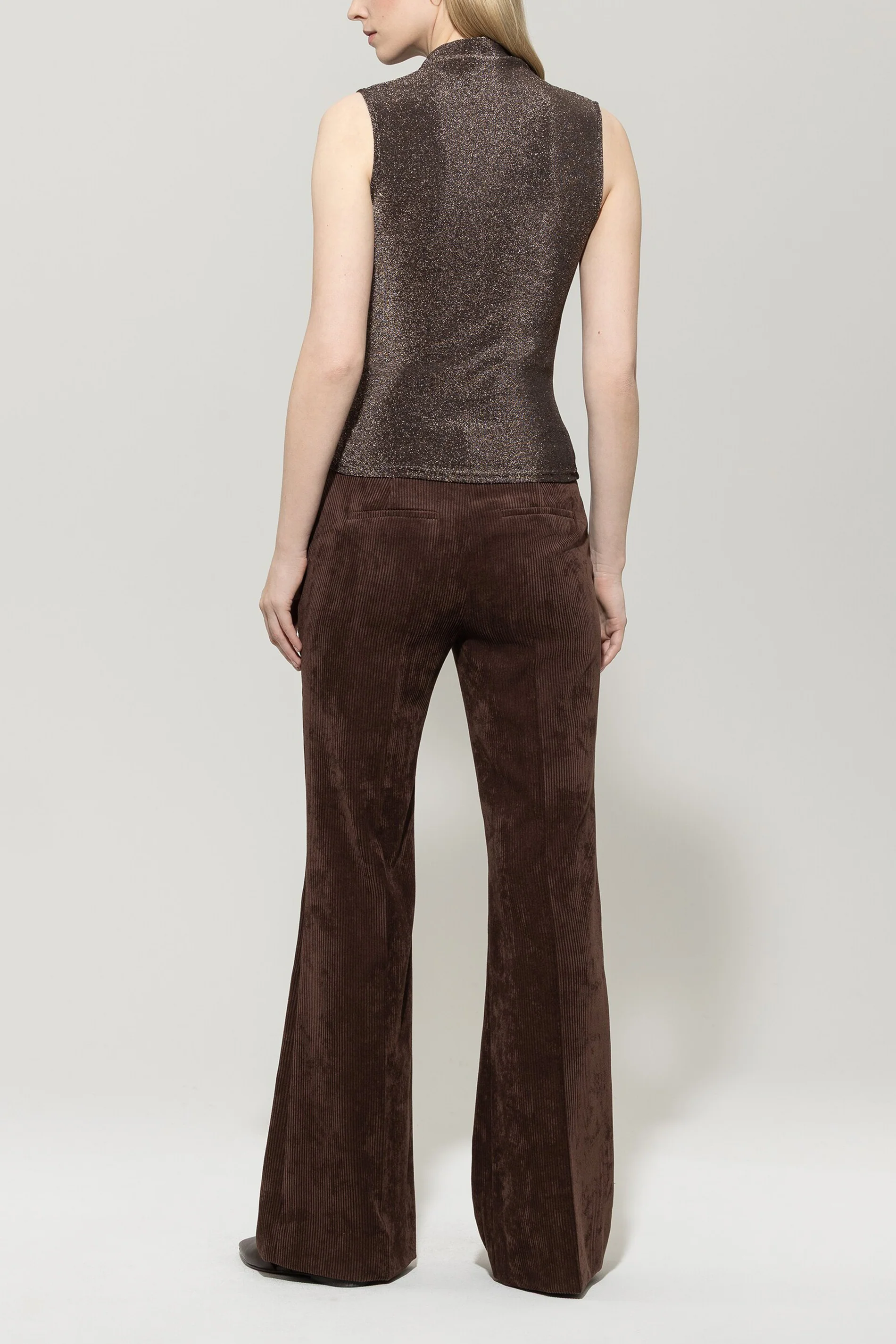 Corduroy flared pants - espresso - standard - Image 3