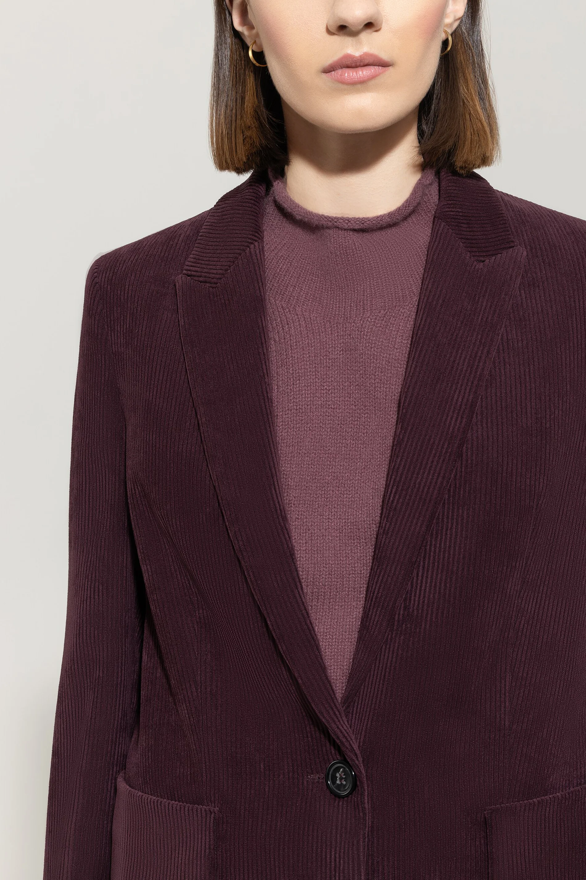 Cord-Ein-Knopf-Blazer - burgundy - Standard - Image 4