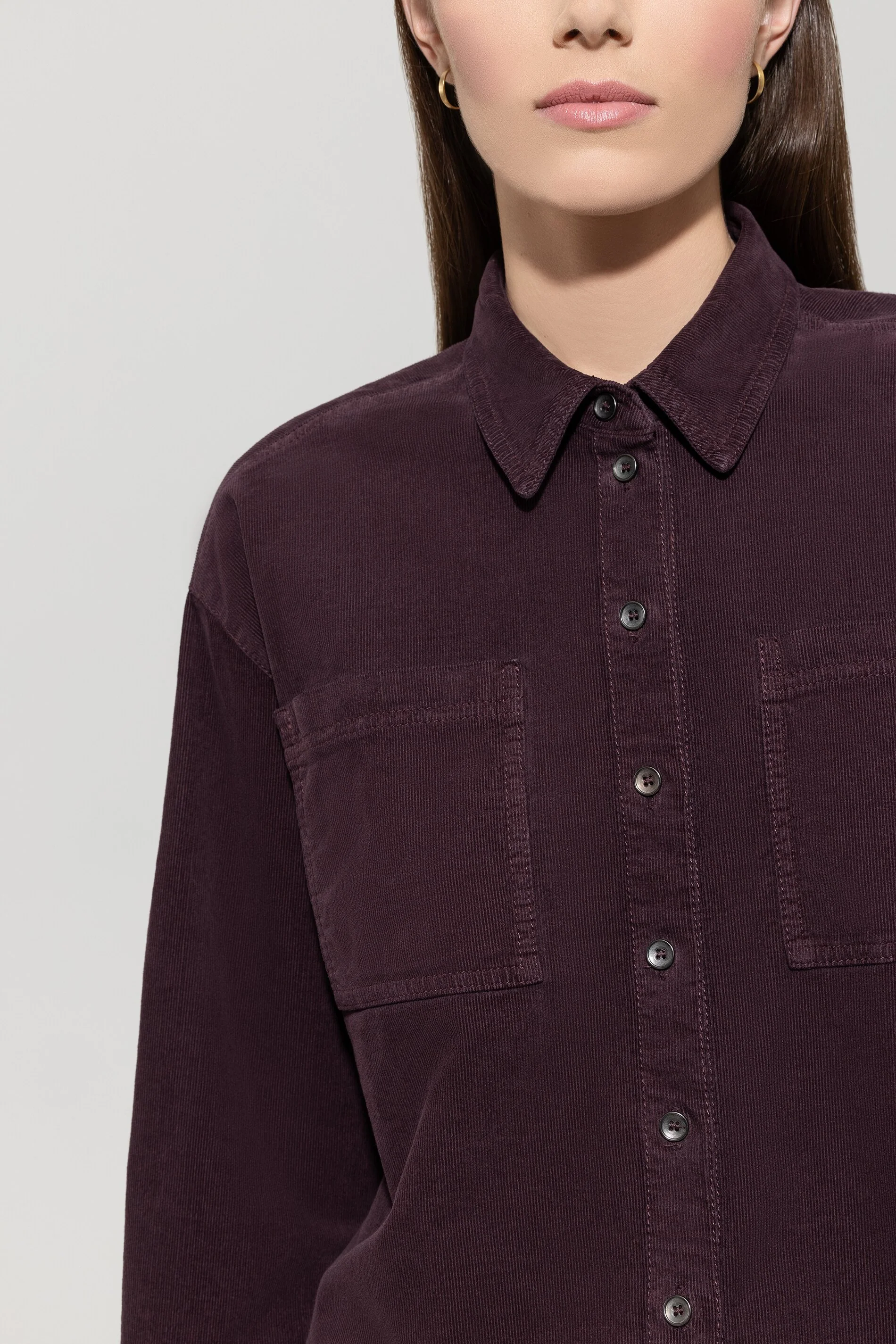 Cord-Hemd mit Fransendetails - burgundy - Standard - Image 4