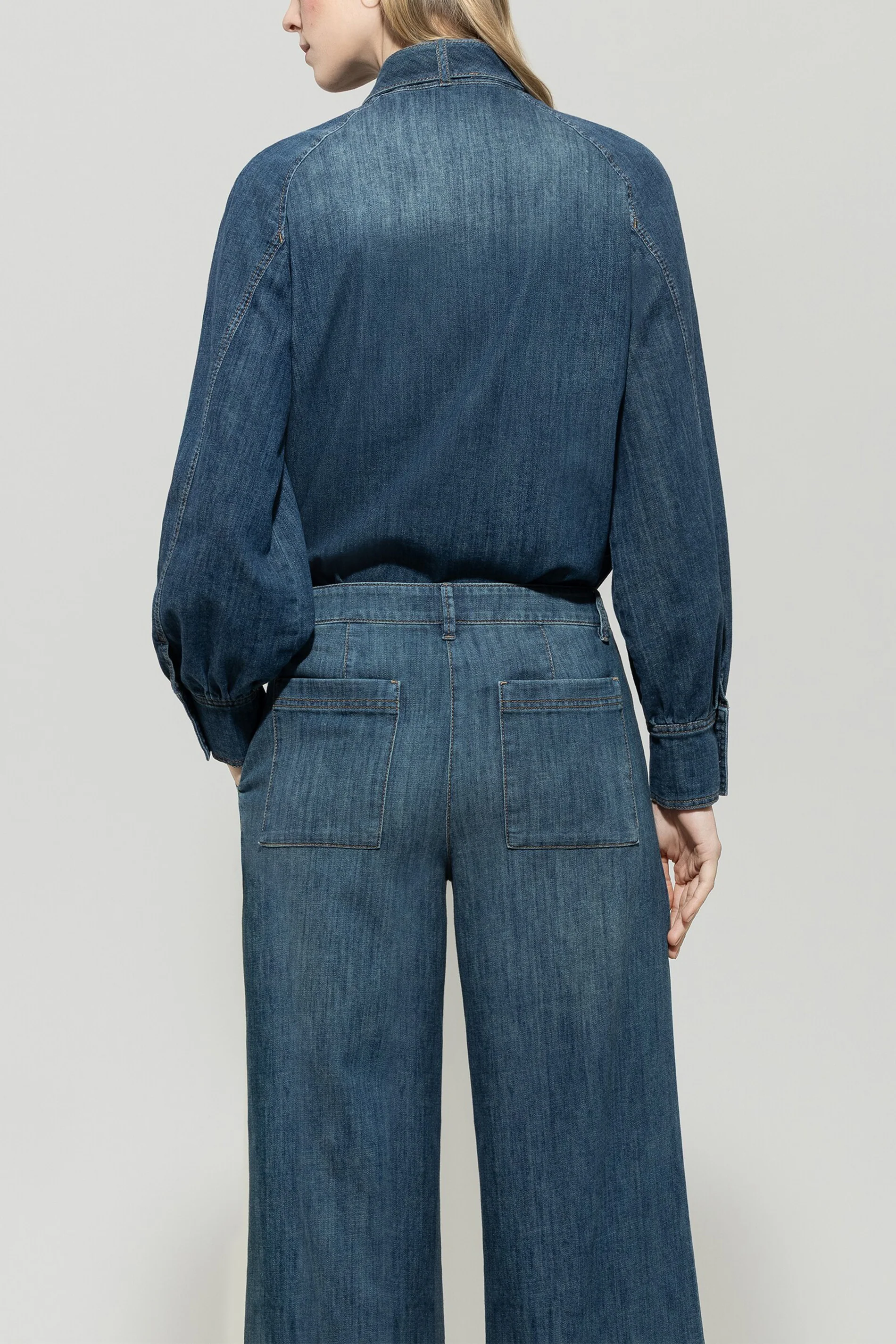 Denim-Bluse mit Schluppe - denim blue - Standard - Image 3