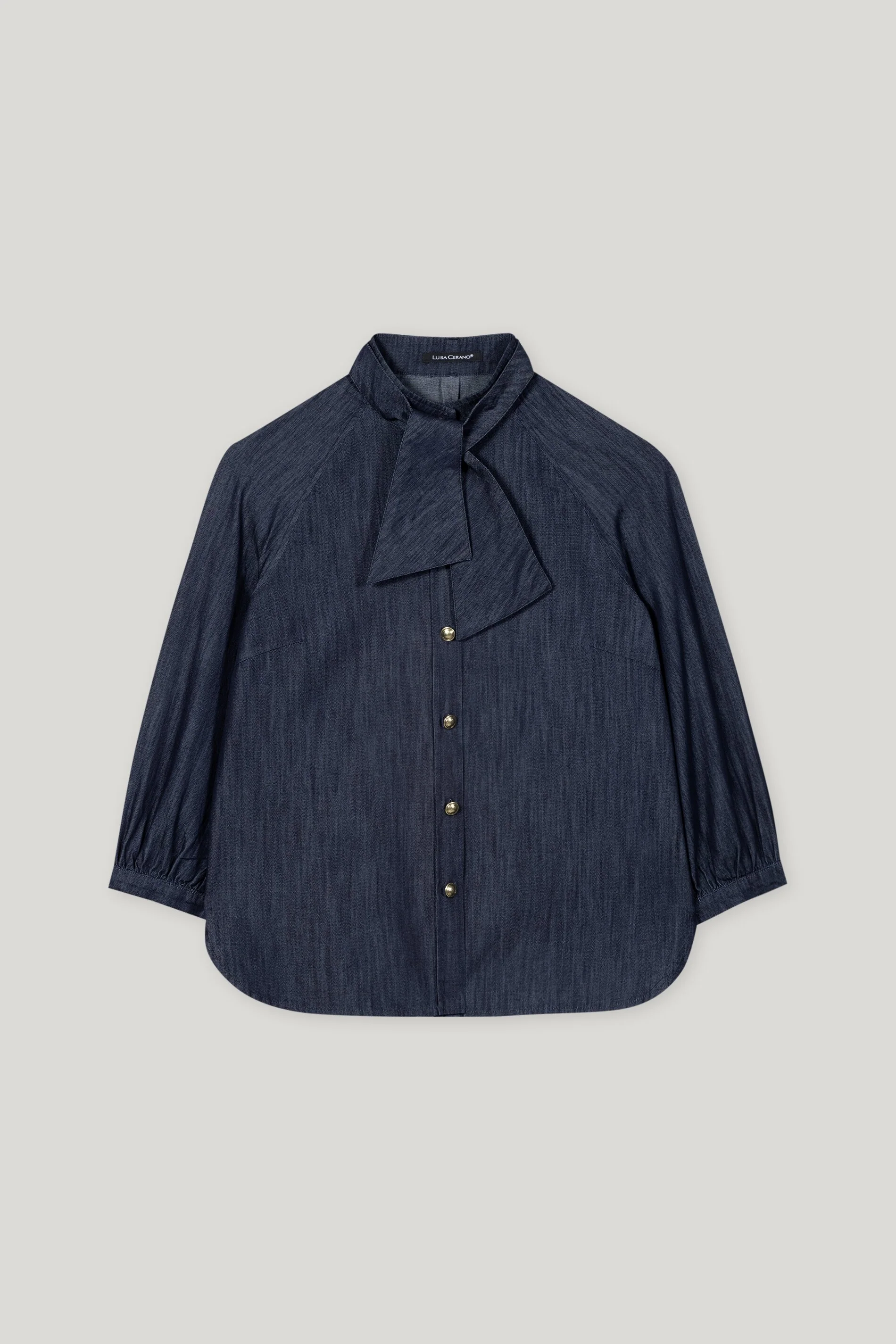 Denim-Bluse mit Schluppe - denim blue - Standard - Image 5
