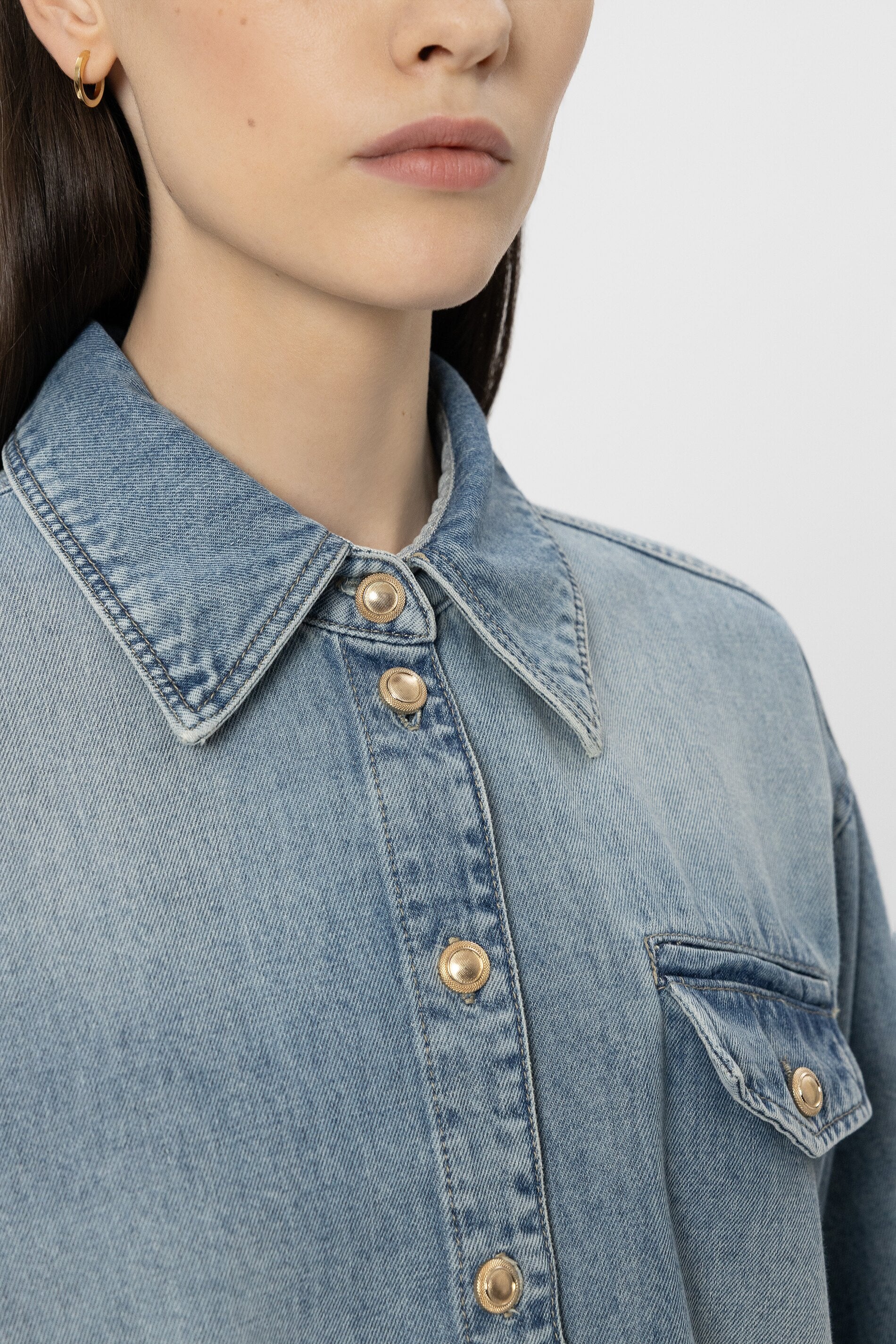Denim-Hemd mit Raw-Saum - denim blue - Standard - Image 4
