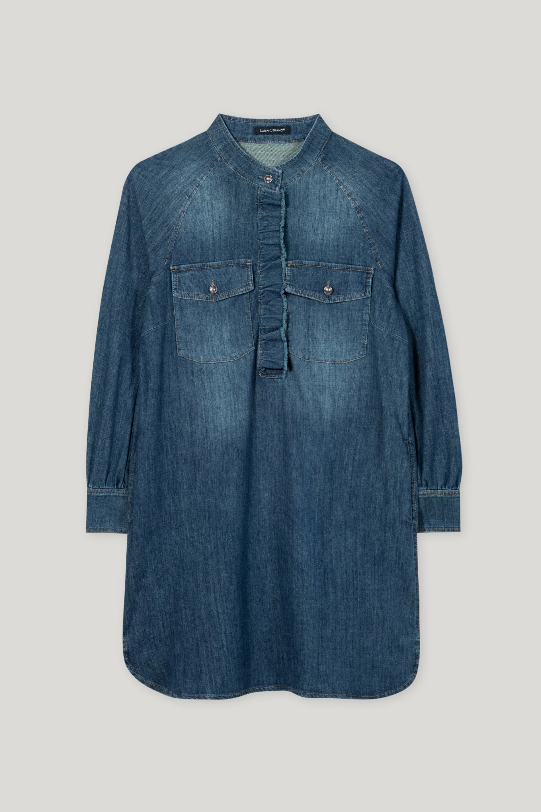 Denim-Kleid mit Rüschendetail - denim blue - Standard - Image 5