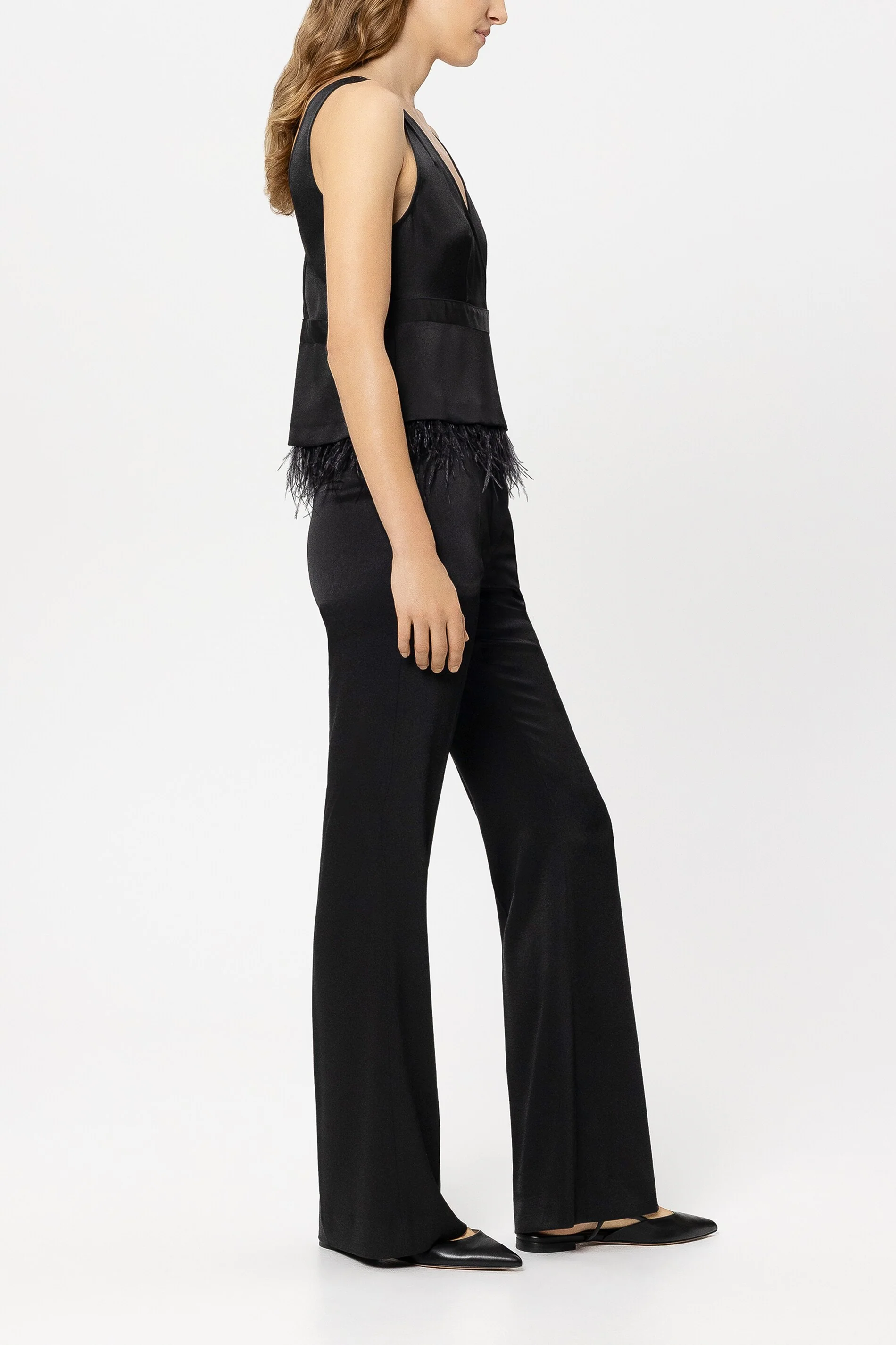 Flared-Pants in Satin-Optik - black - Standard - Image 2
