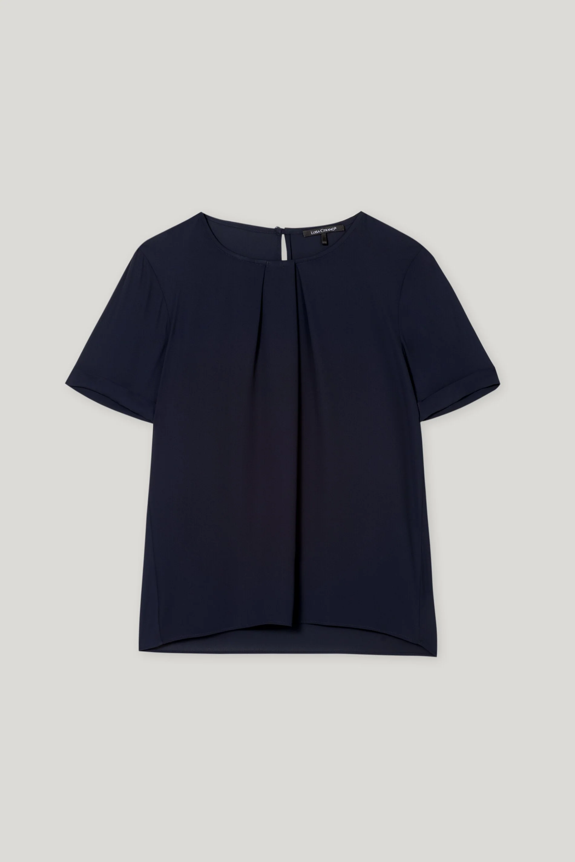 Fließendes Kurzarm-Blusenshirt - dark navy - Standard - Image 5