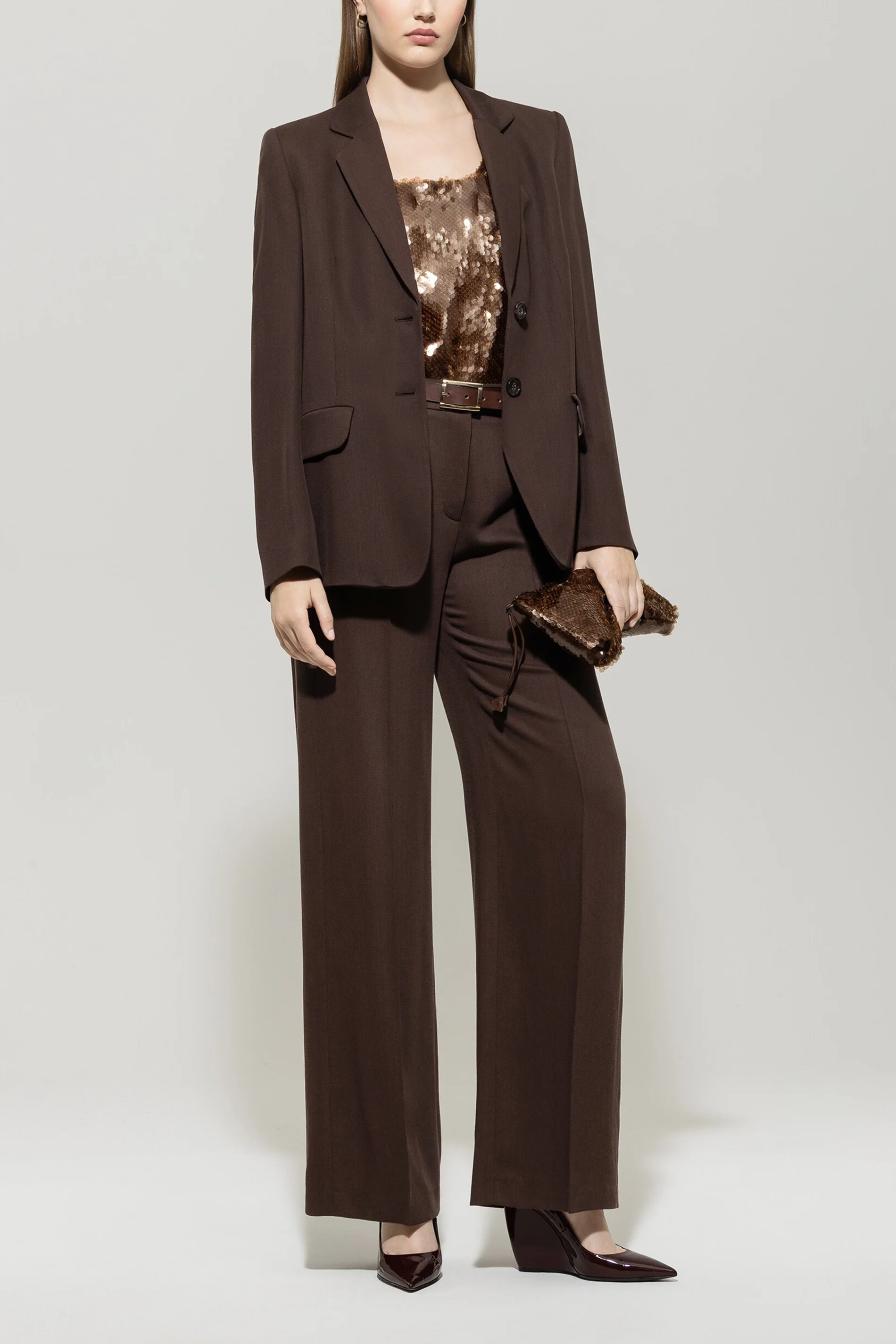 Gabardine-Blazer - espresso - Standard