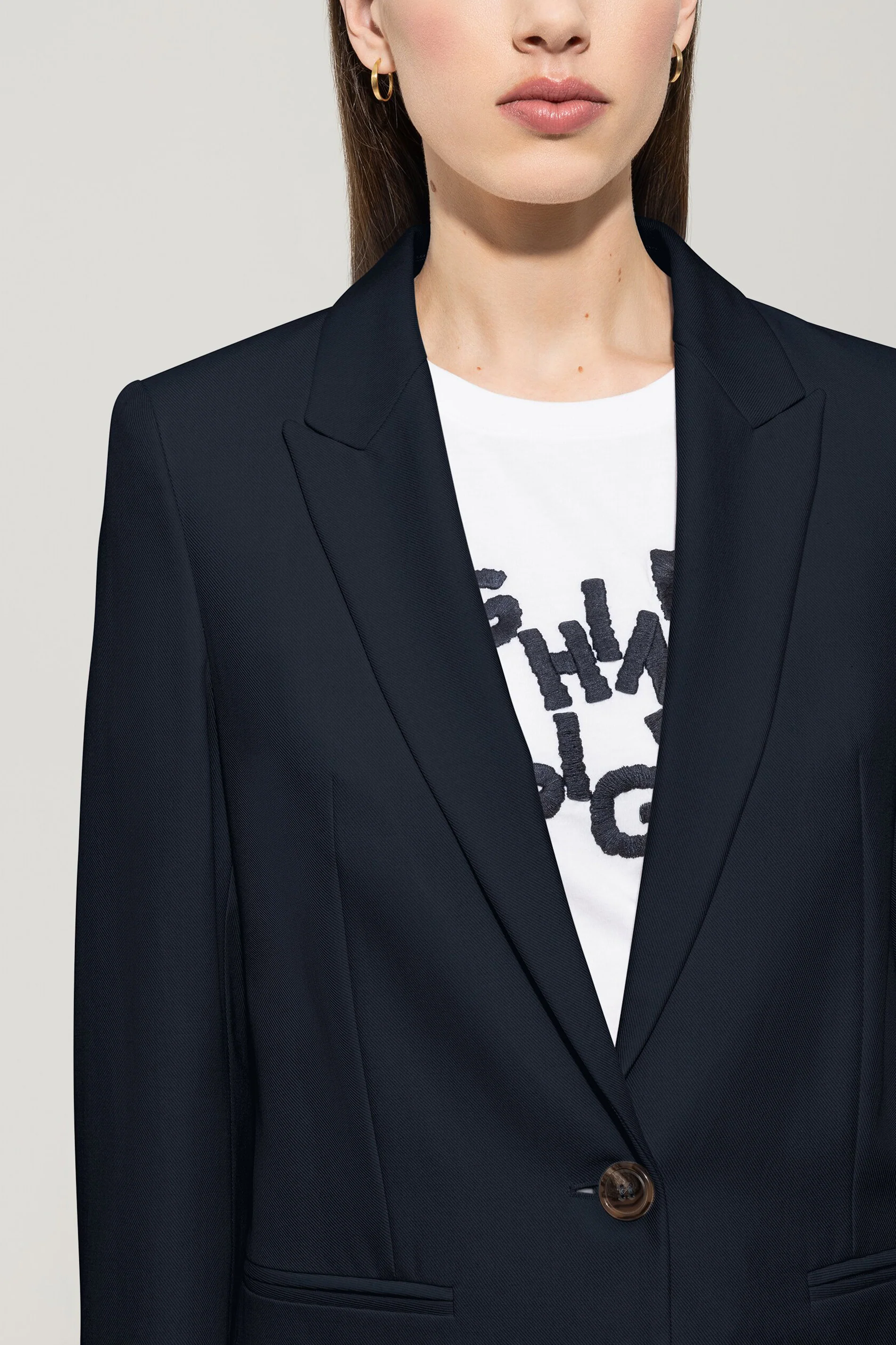 Gabardine-Ein-Knopf-Blazer - dark blue - Standard - Image 4