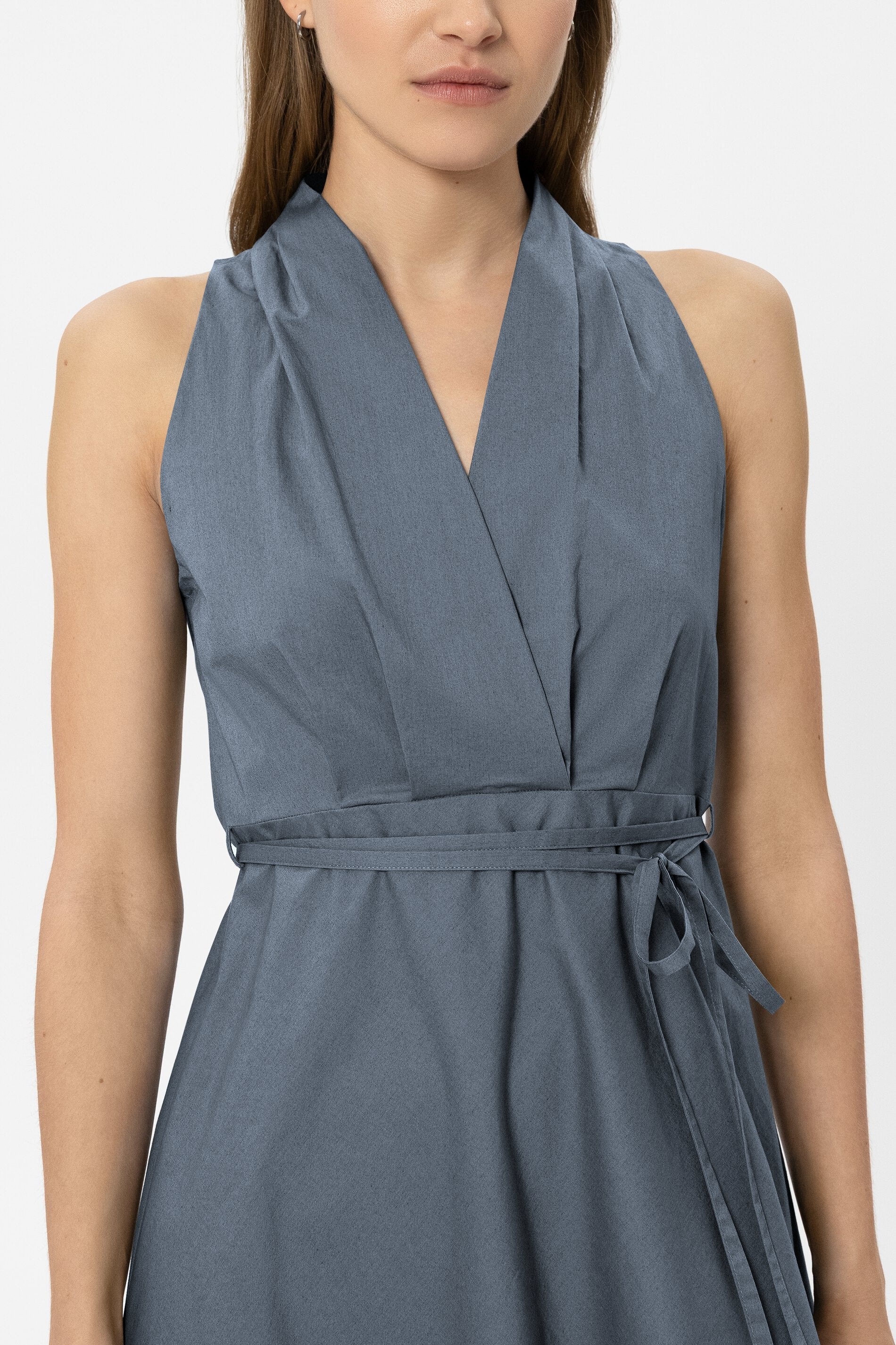 Gabardine-Neckholderkleid - tinted blue - Standard - Image 4