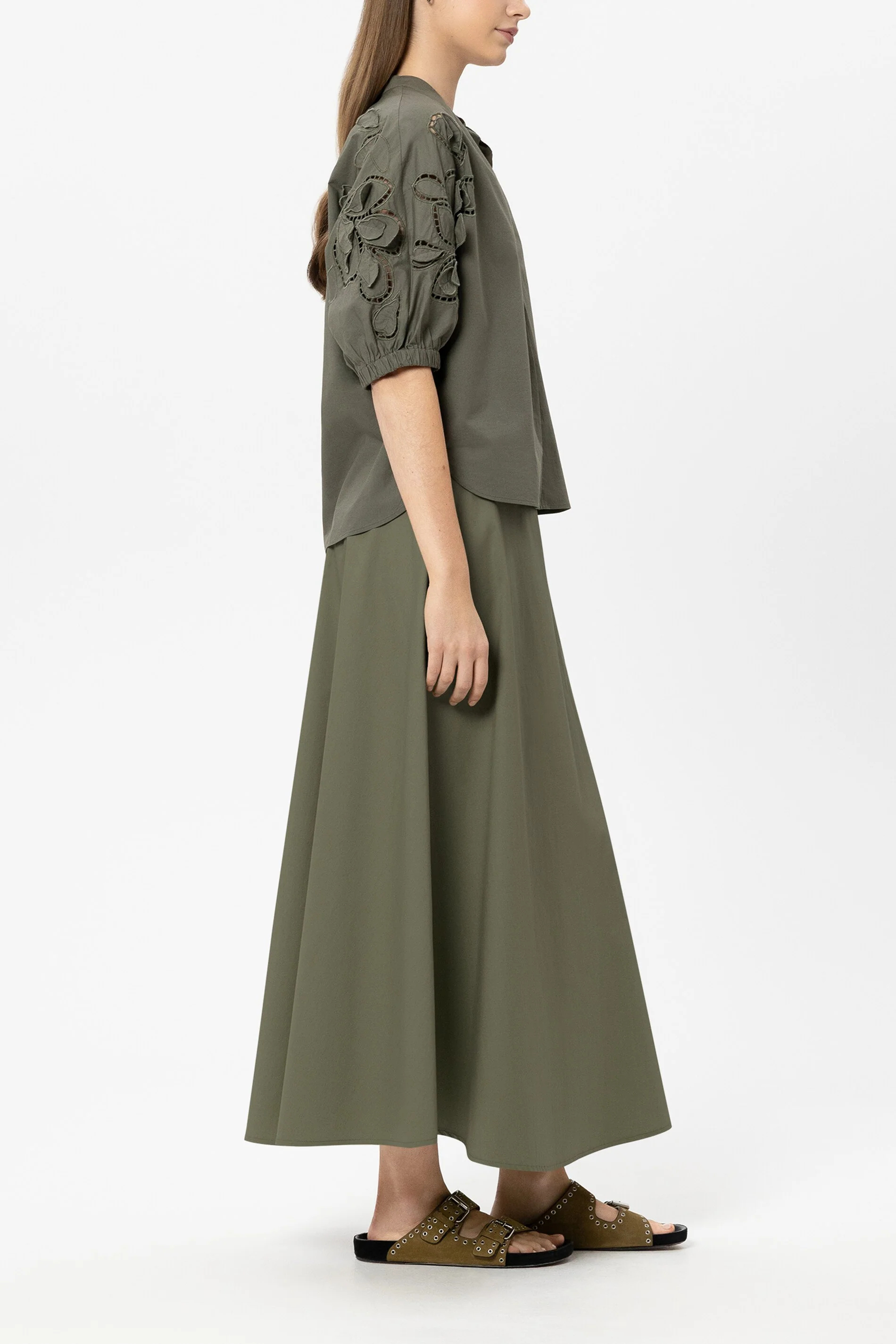 Gabardine-Rock in A-Linie - khaki - Standard - Image 2