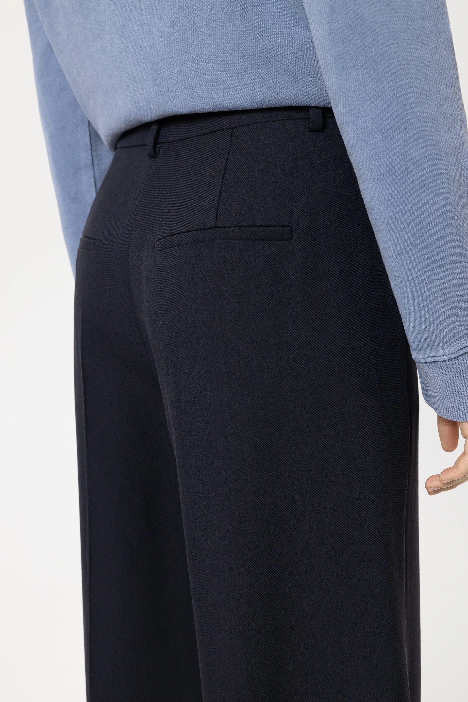 Gabardine-Wideleg-Pants - navy blue - Standard - Image 4