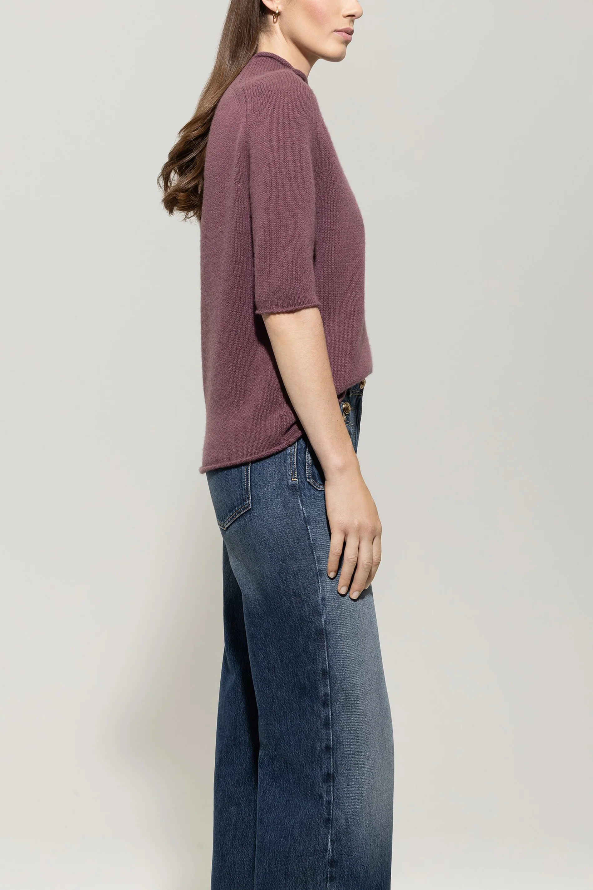Halbarm-Pulli aus Kaschmir-Mix - heather - Standard - Image 2