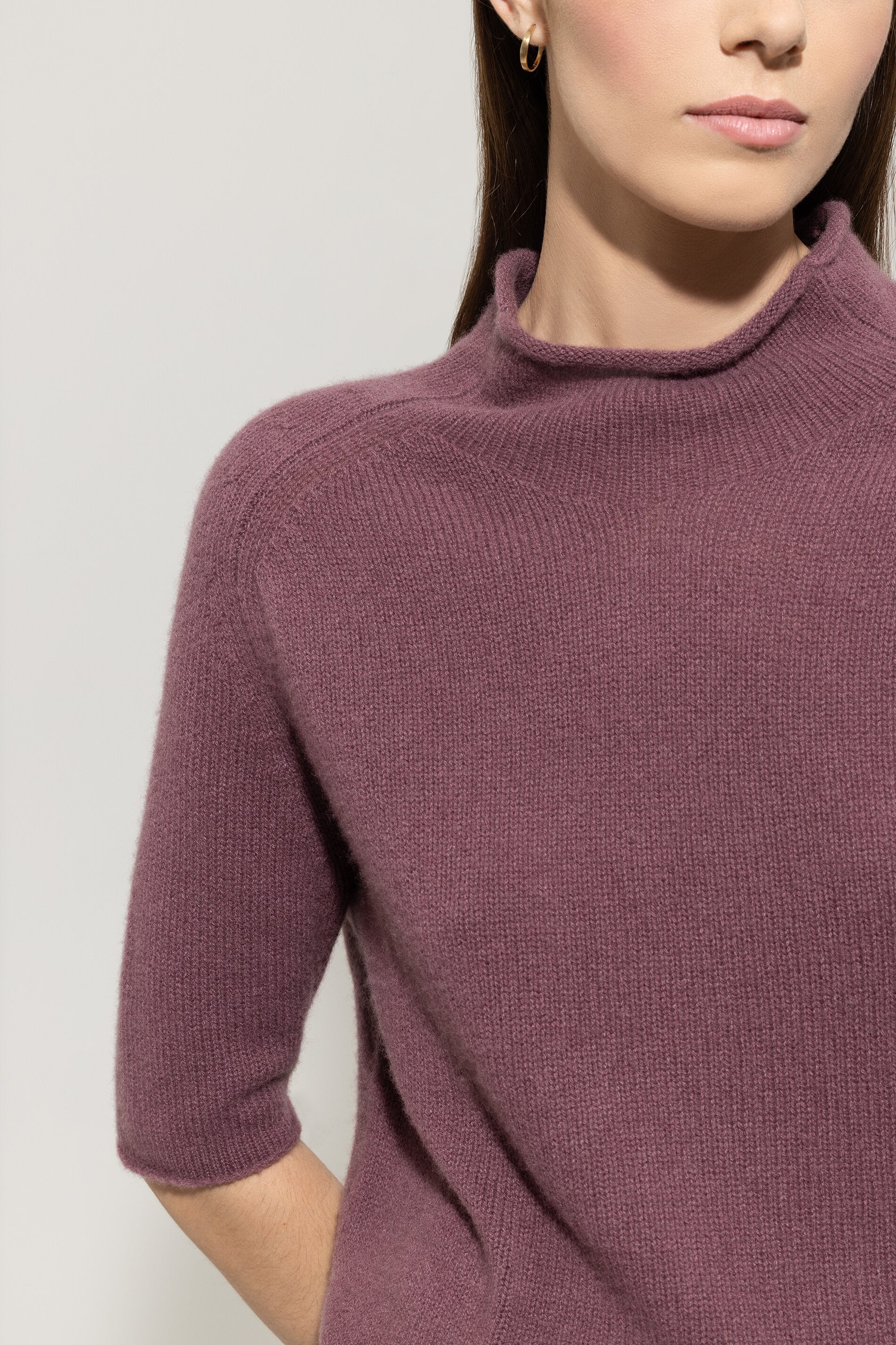 Halbarm-Pulli aus Kaschmir-Mix - heather - Standard - Image 4