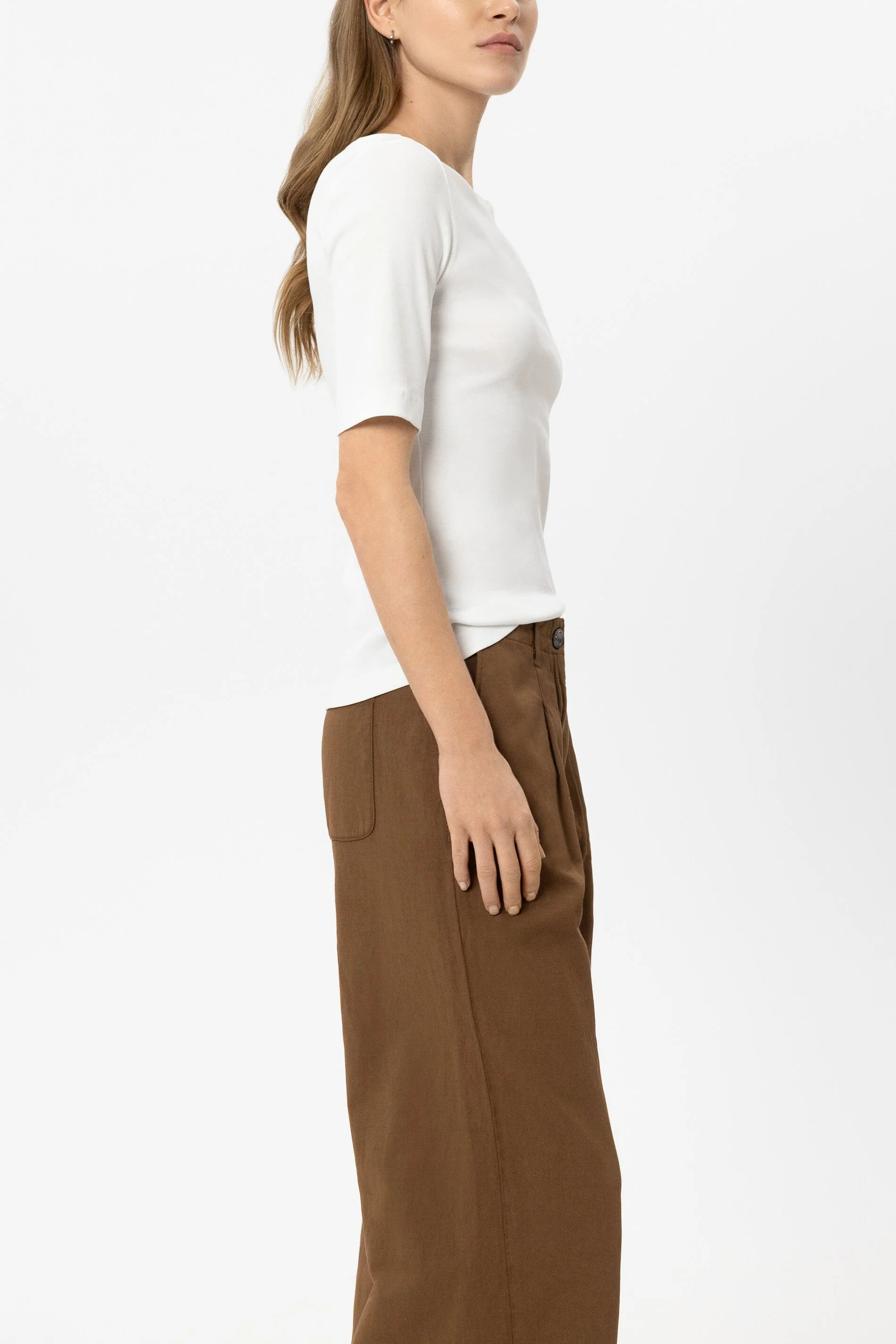 Halbarm-Shirt in Ripp-Optik - white - Standard - Image 2