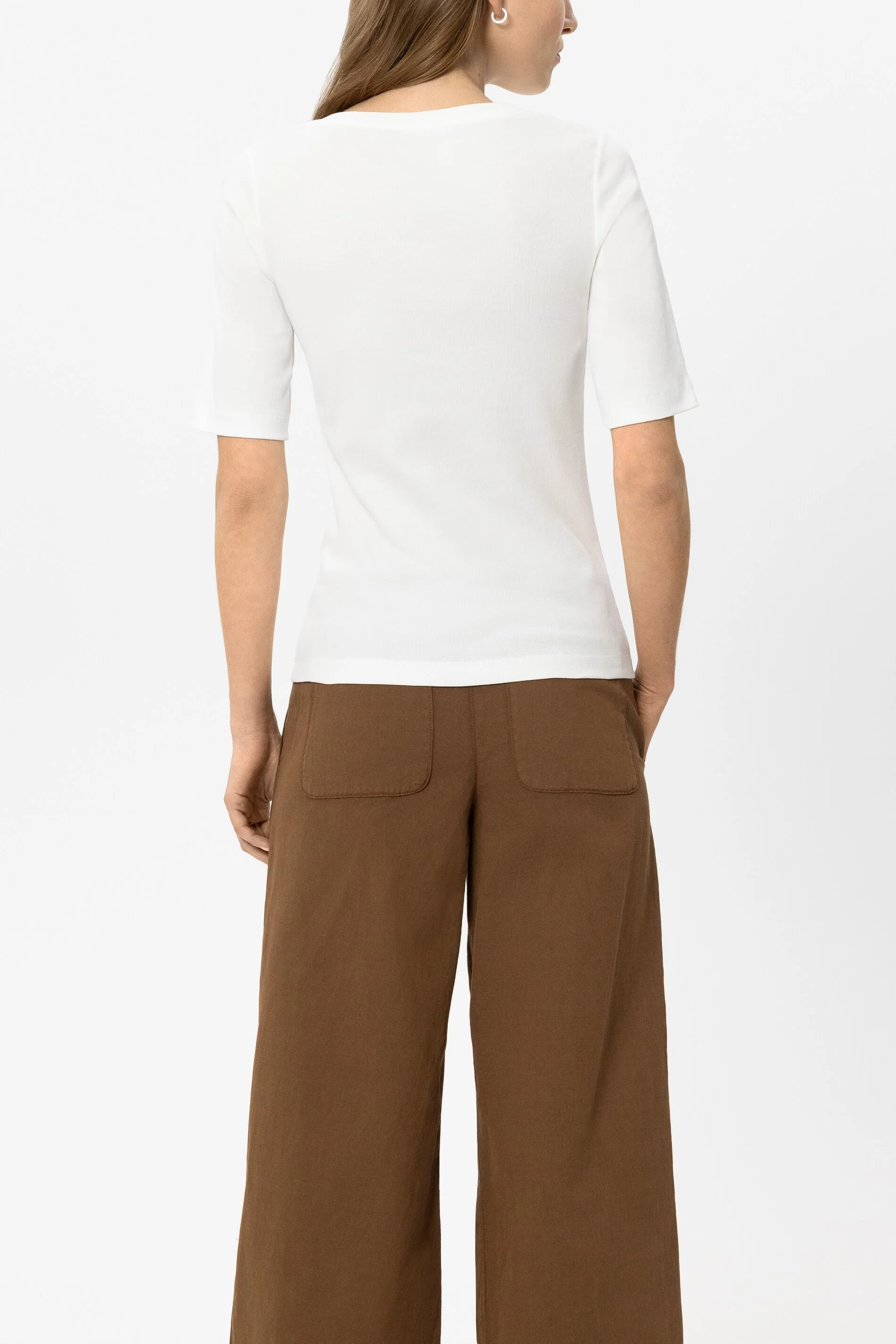 Halbarm-Shirt in Ripp-Optik - white - Standard - Image 3