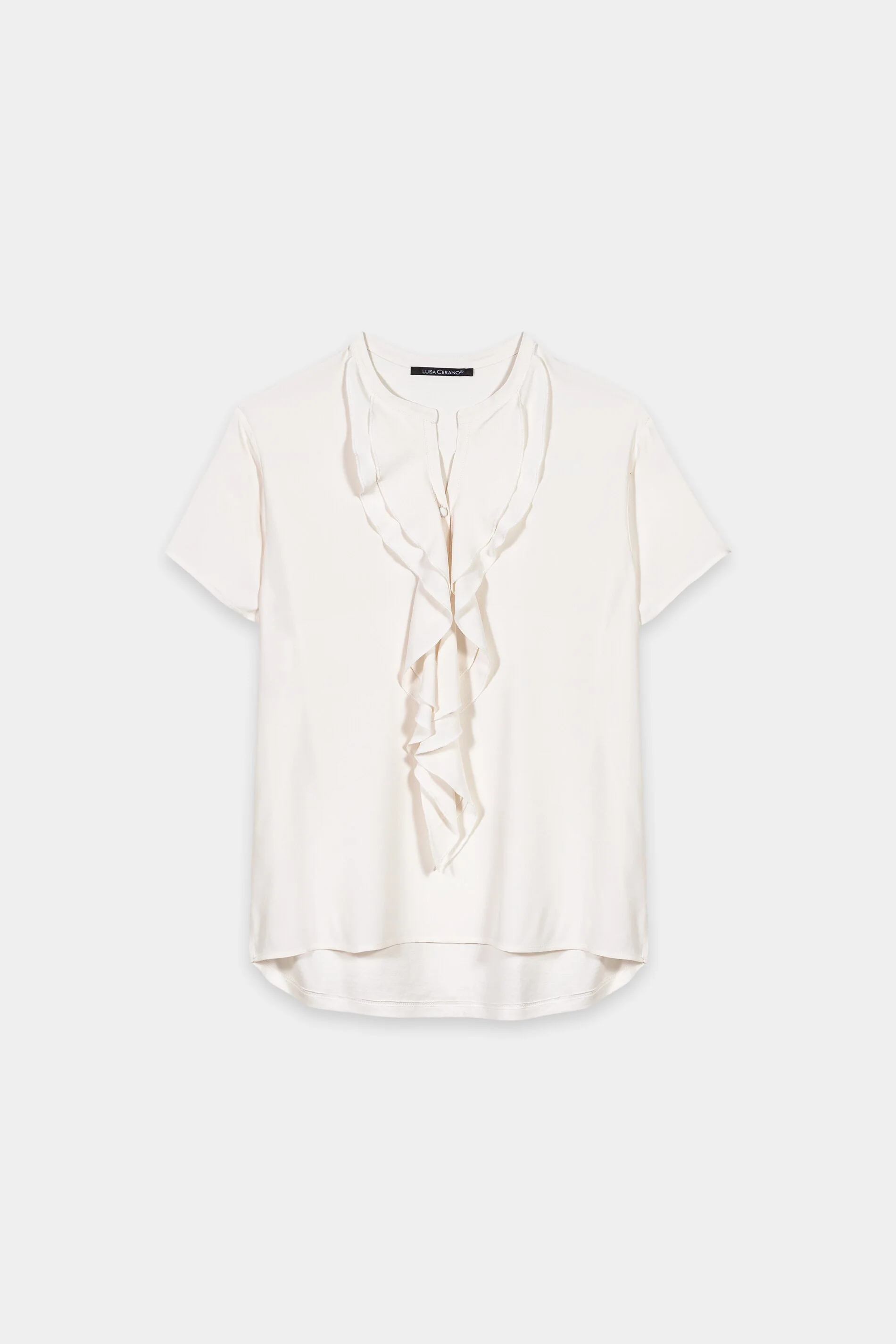 Halbarm-Shirt mit Volants - cream - Standard - Image 5