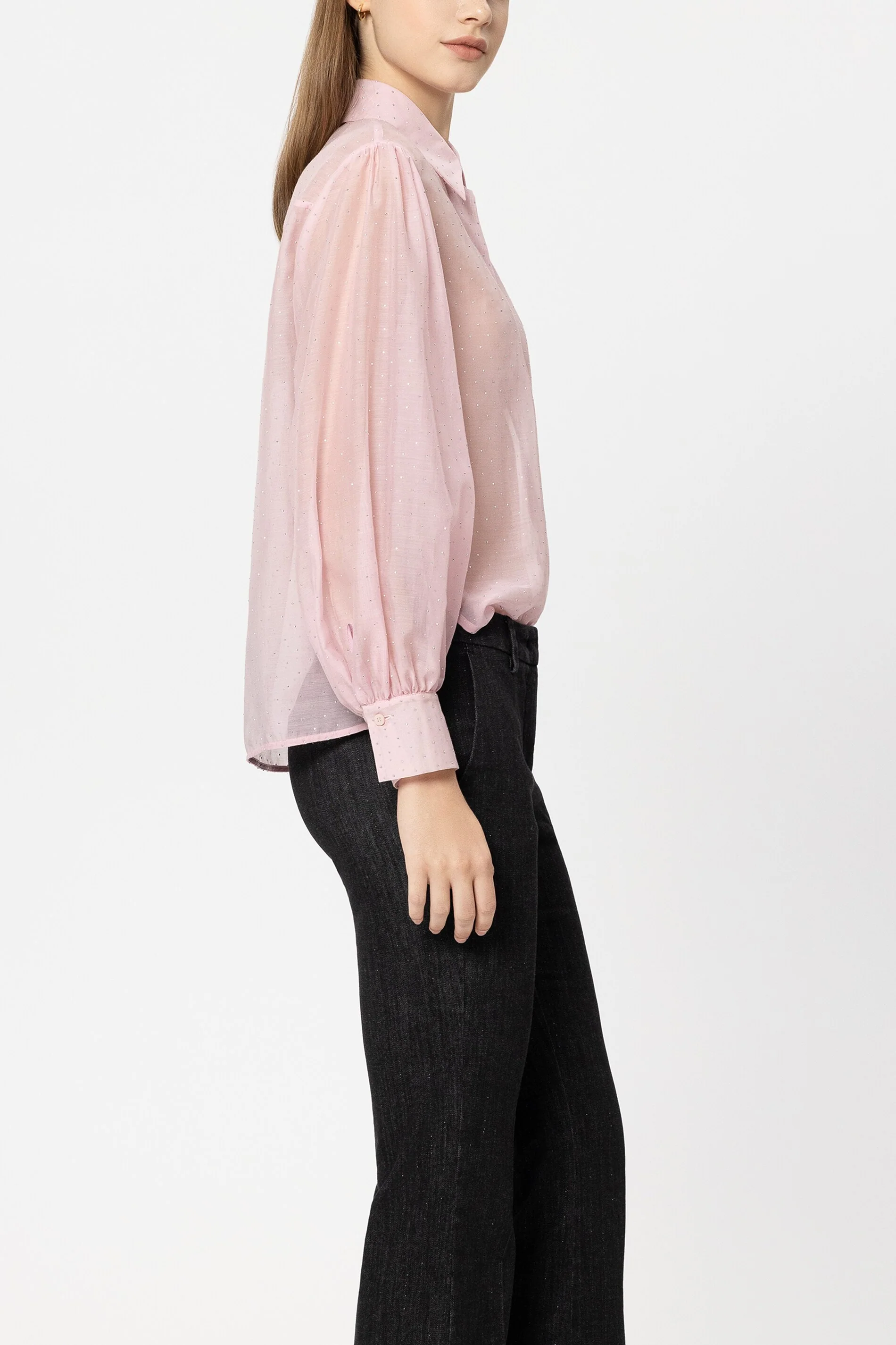 Hemdbluse mit Glitzersteinen - creamy blush - Standard - Image 2