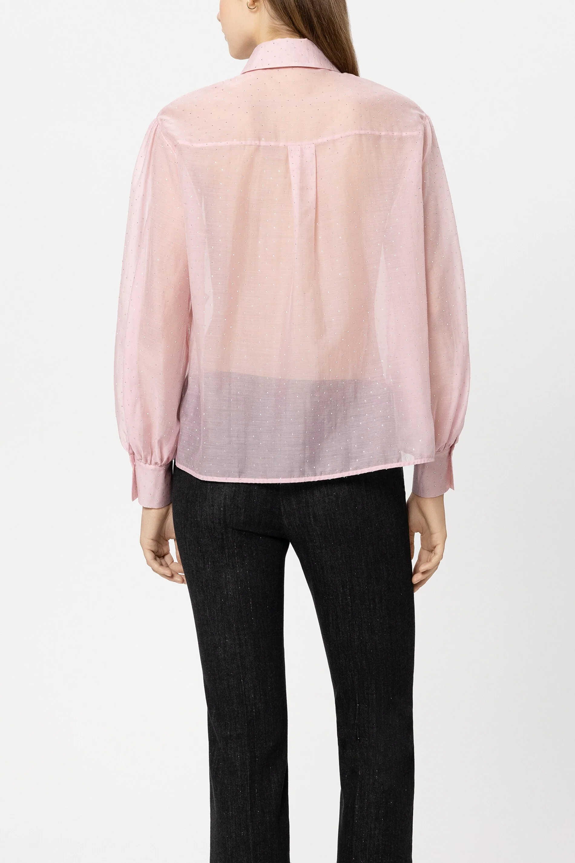 Hemdbluse mit Glitzersteinen - creamy blush - Standard - Image 3